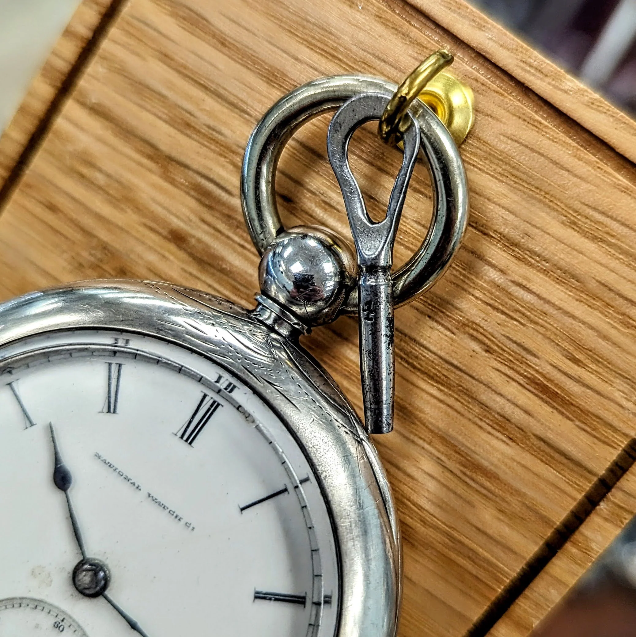Antique 1868 ELGIN Grade 57 G.M. Wheeler Pocket Watch - Key Wind Silver Open Case - Image 3