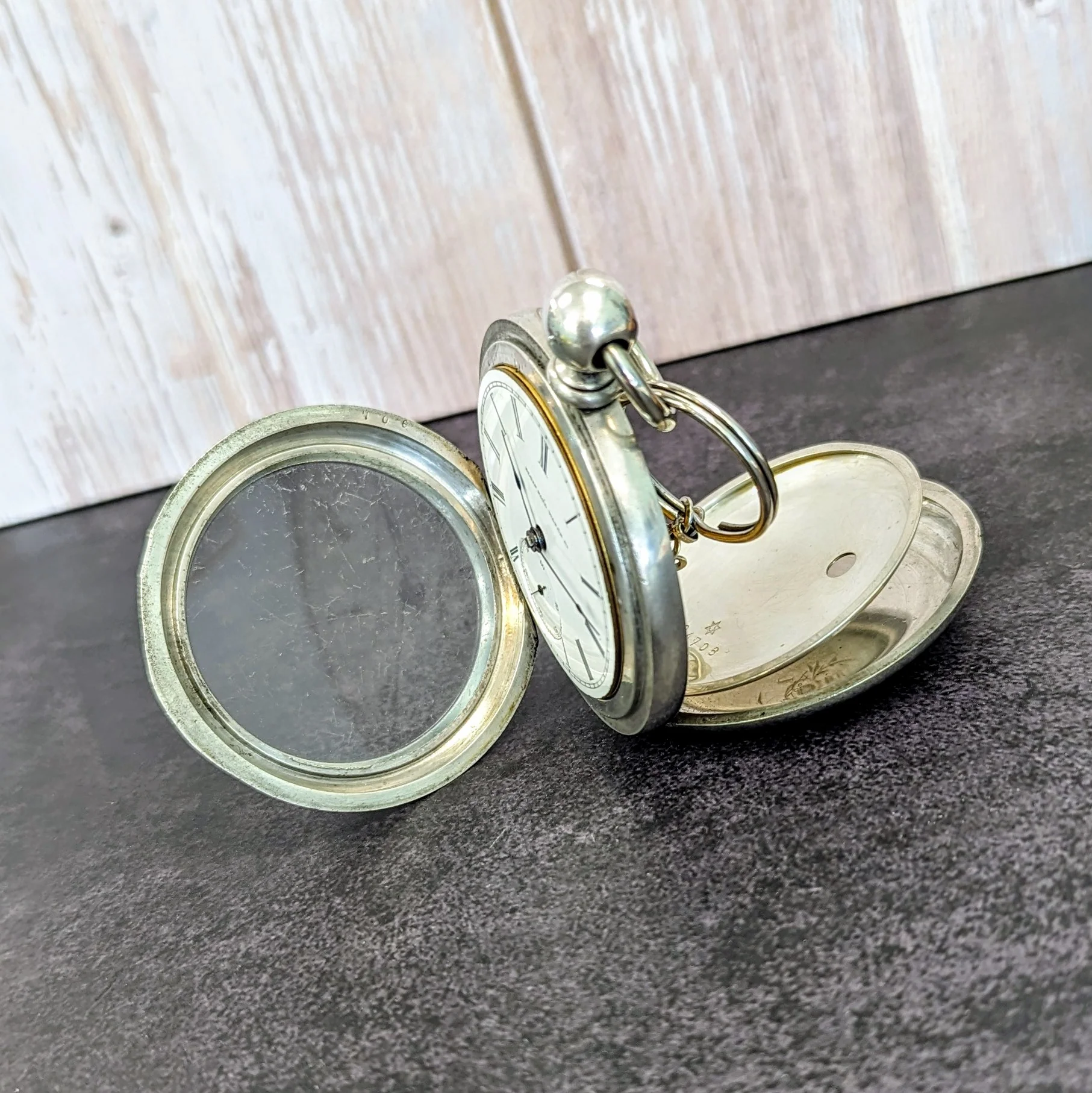 1881 Elgin Pocket Watch 18s G.M. Wheeler Grade 81 Key Wind 13 Jewels - With Chain & Key - Image 12