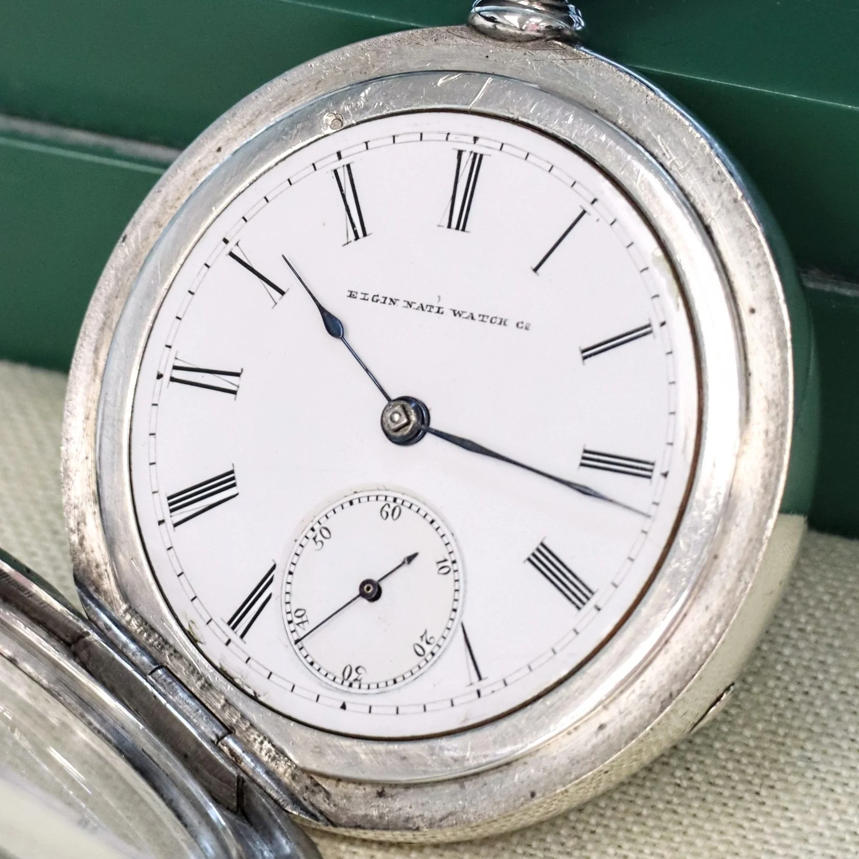 1883 ELGIN Pocket Watch Openface 18s Grade 81 Key Wind 13 Jewels Coin Silver Case - Image 13