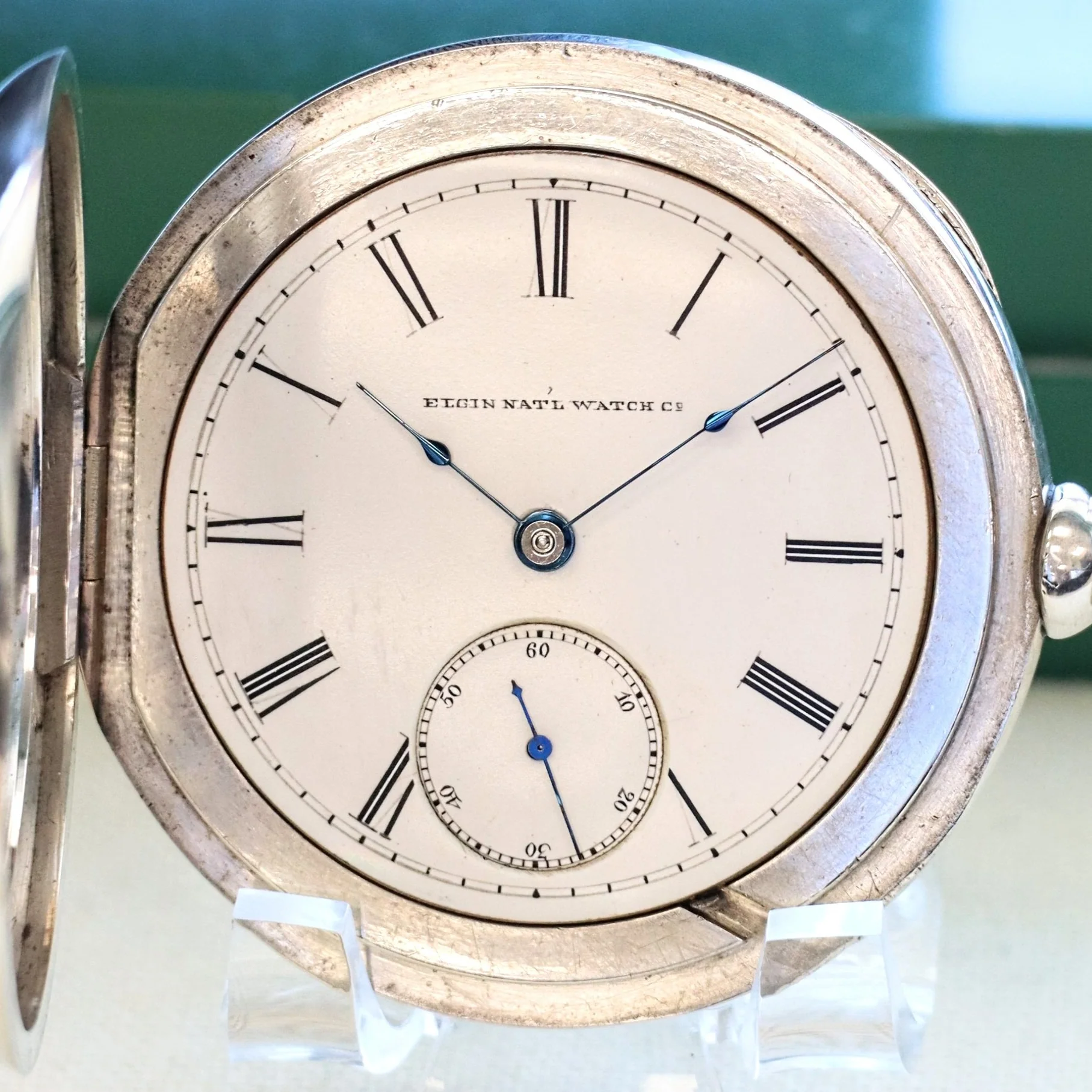 1884 ELGIN Pocket Watch Openface 18s Grade 82 G. M. Wheeler Lever Set 13 Jewels Coin Silver Case - Image 10