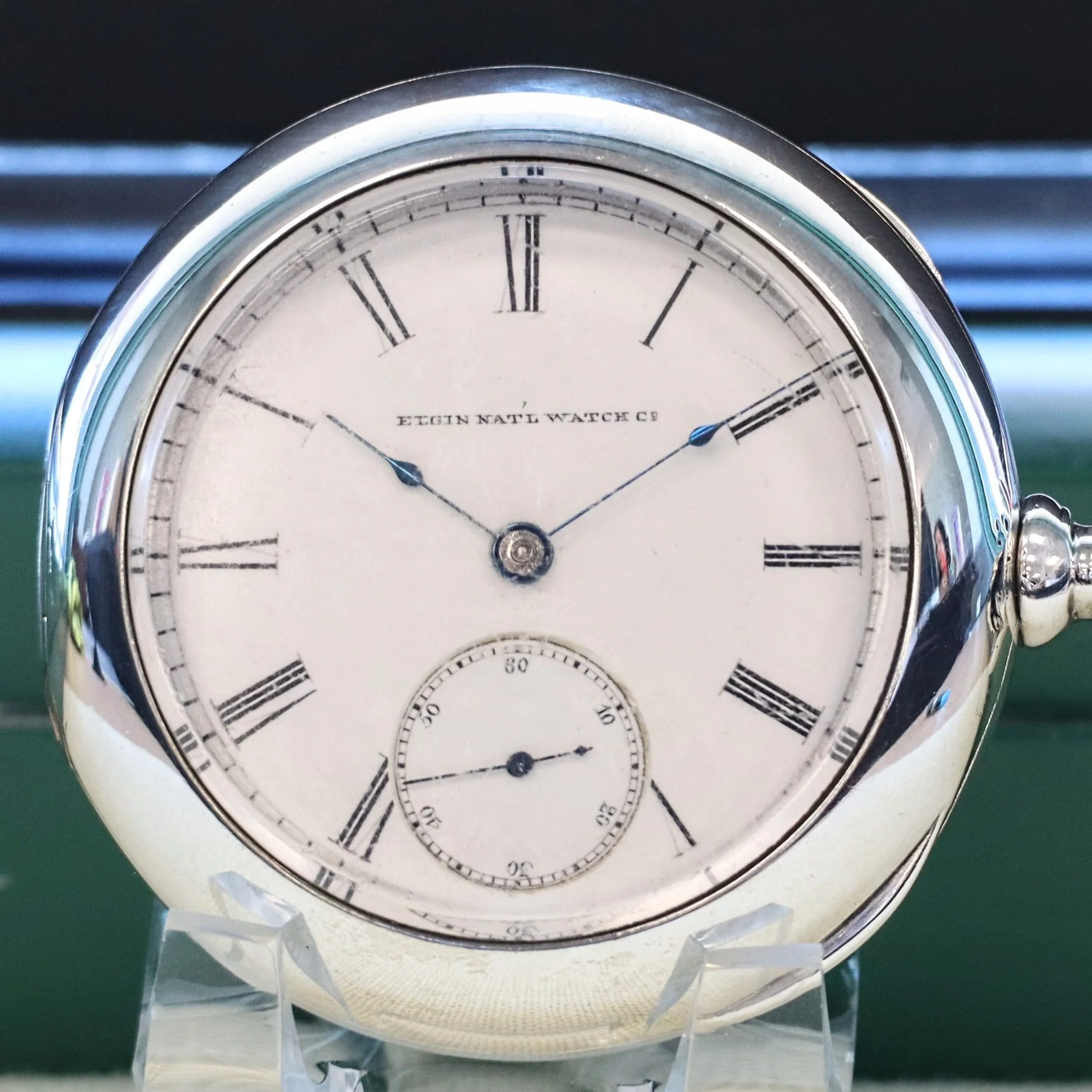 1884 ELGIN Pocket Watch Openface 18s Grade 82 G. M. Wheeler Lever Set 13 Jewels Coin Silver Case - Image 2