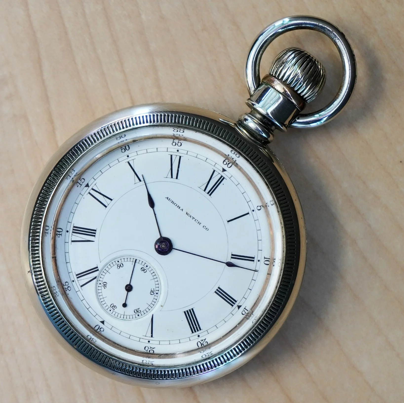 1885 AURORA Pocket Watch 18s Lever Set 11 Jewels Proximity 148 Made in USA - Image 7
