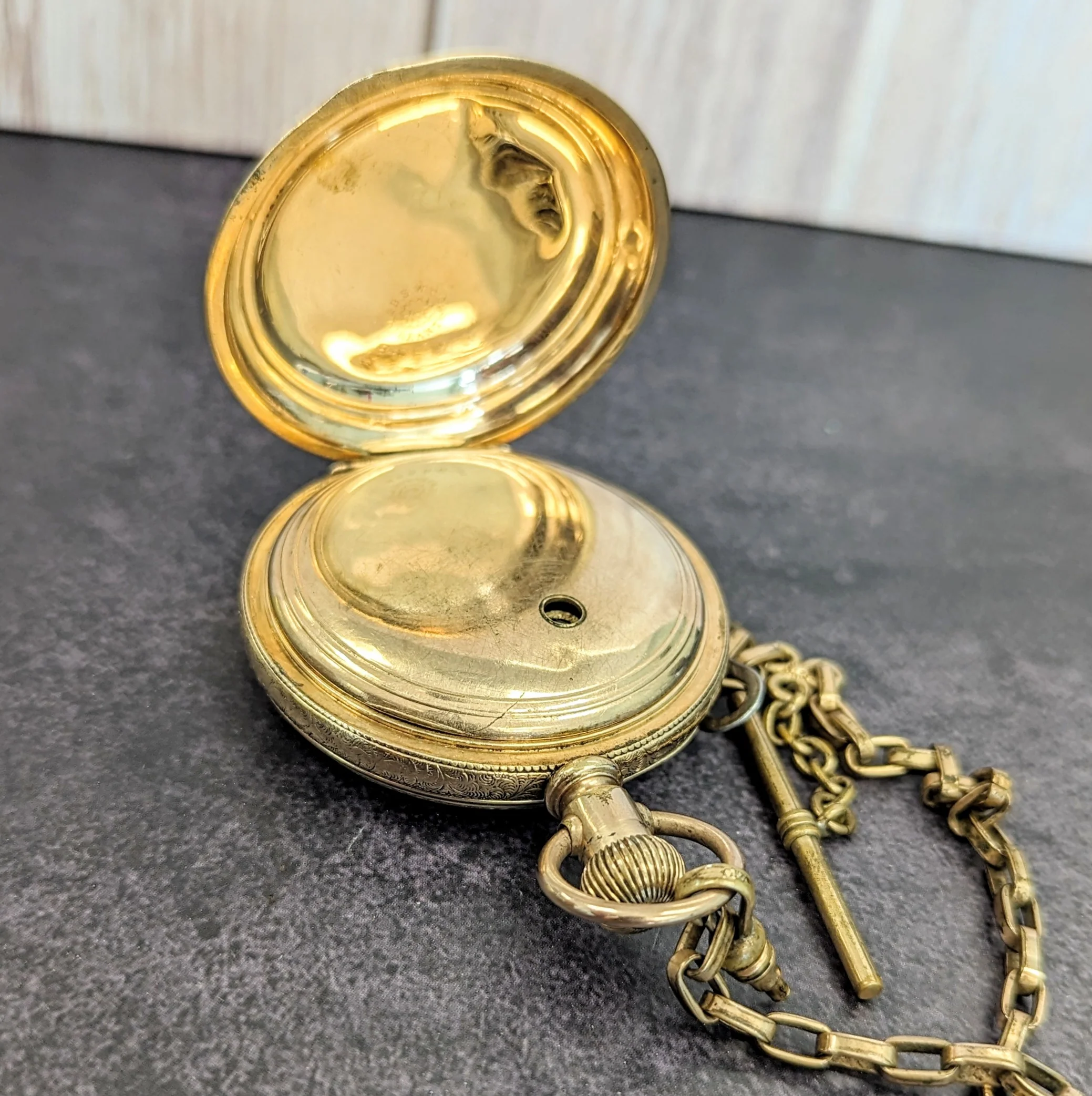 1885 Elgin Pocket Watch 18s G.M. Wheeler Grade 81 Key Wind 15 Jewels G.F. Case - With Chain & Key - Image 15