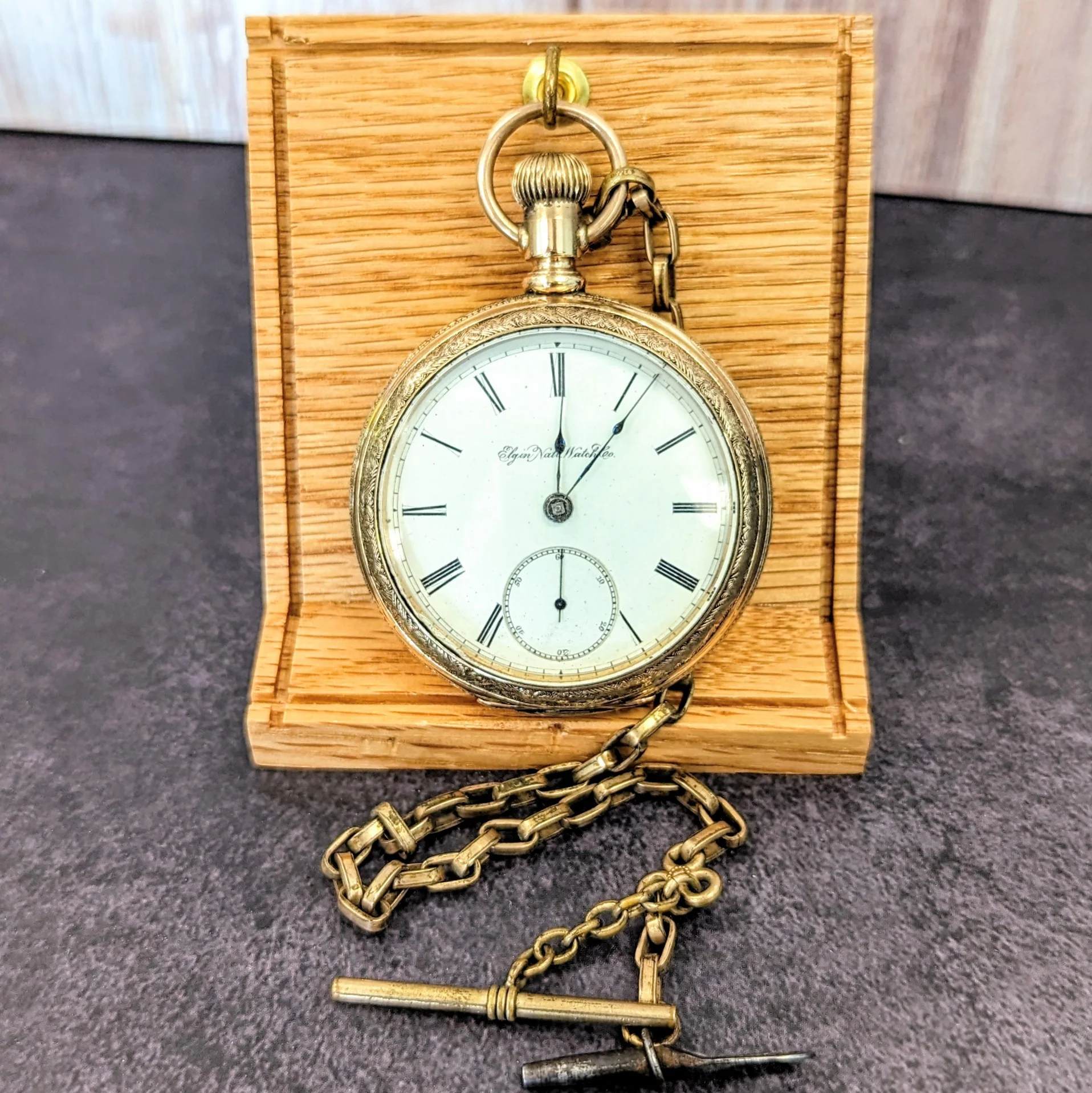 1885 Elgin Pocket Watch 18s G.M. Wheeler Grade 81 Key Wind 15 Jewels G.F. Case - With Chain & Key - Image 2