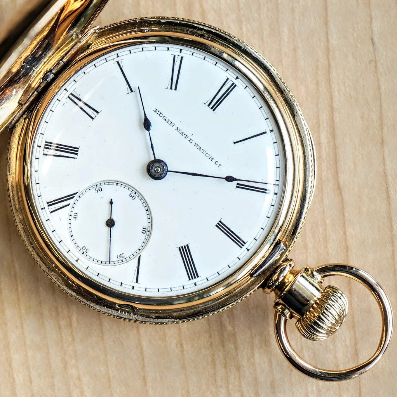 1887 ELGIN Pocket Watch 18s 11 Jewels Grade 10 GF Engraved Hunter Case - Roman Numerals - Image 8