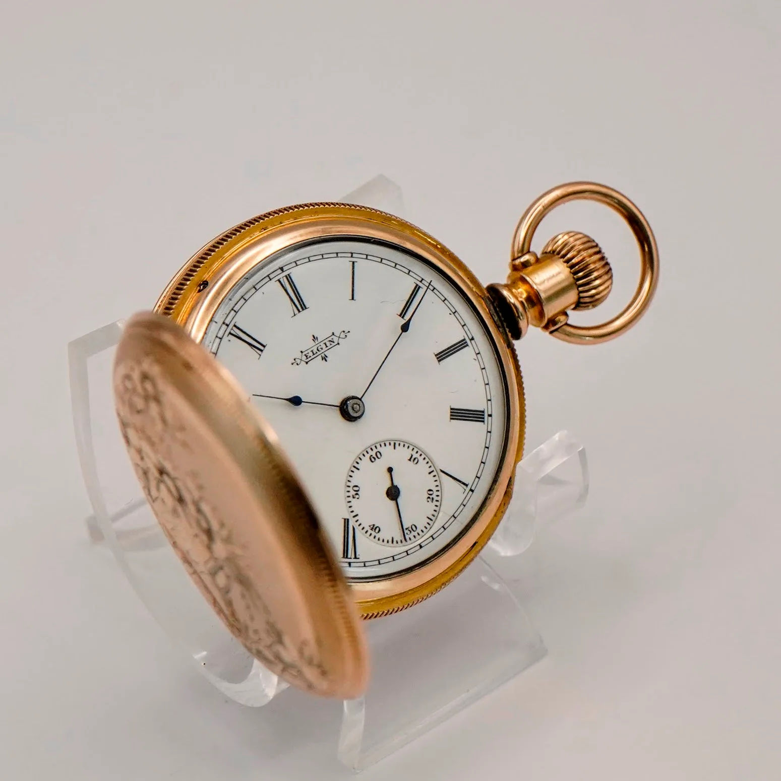 1888 Ladies Elgin Pocket Watch Hunter Case 11J 6s Grade 94 Roman Numerals USA - Image 2