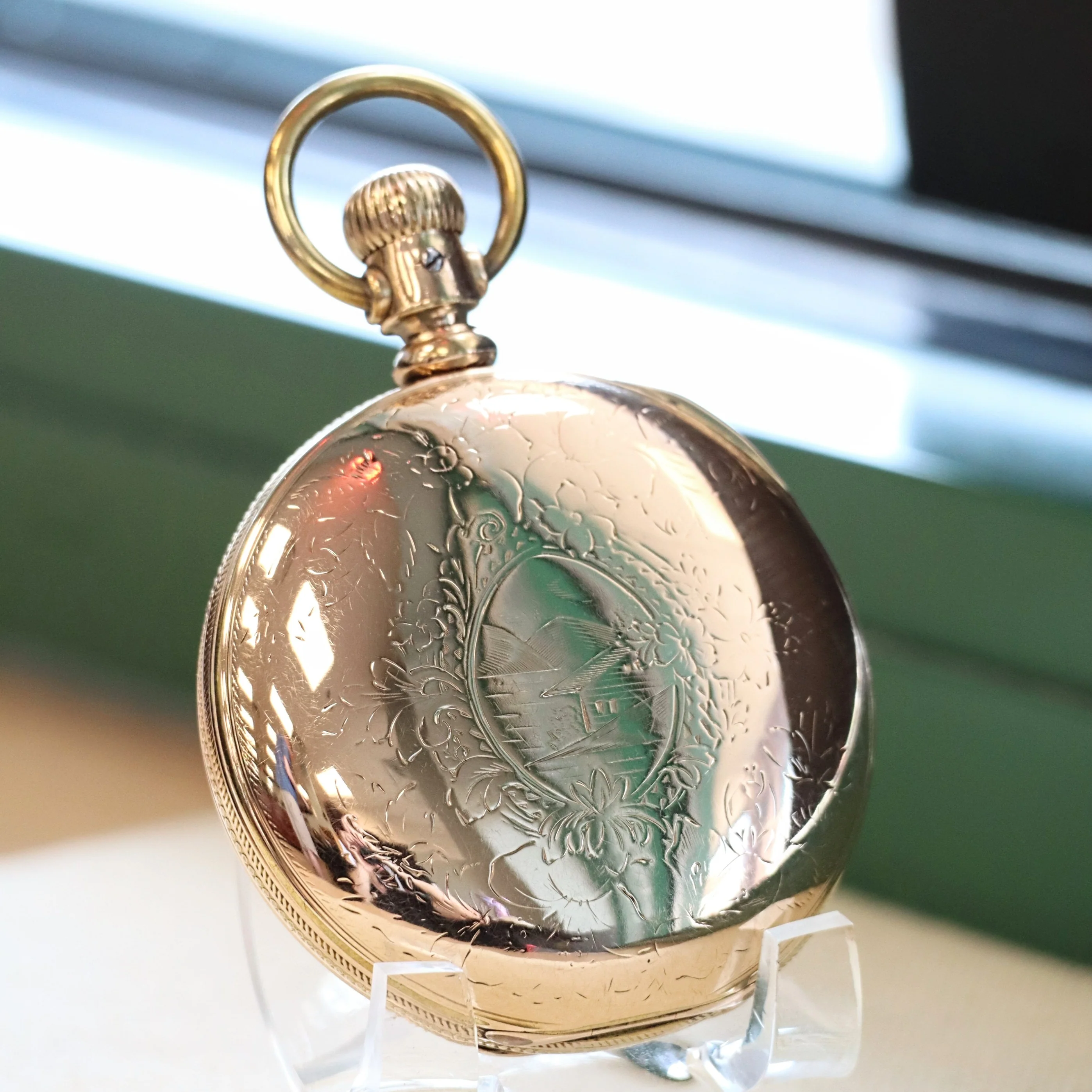 1888 ROCKFORD Pocket Watch 18s Grade 83 15 Jewels Hunter Case Yellow G.F. - Image 6
