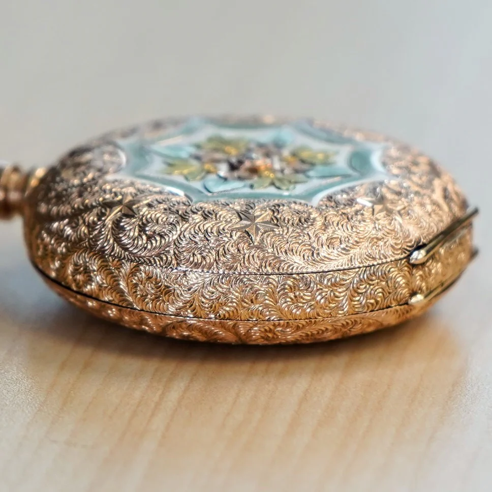 1889 A.W.C. WALTHAM Dress Pocket Watch 6s Grade J Fancy Hunter Case w/ Mesh Chain & Fob - Image 10