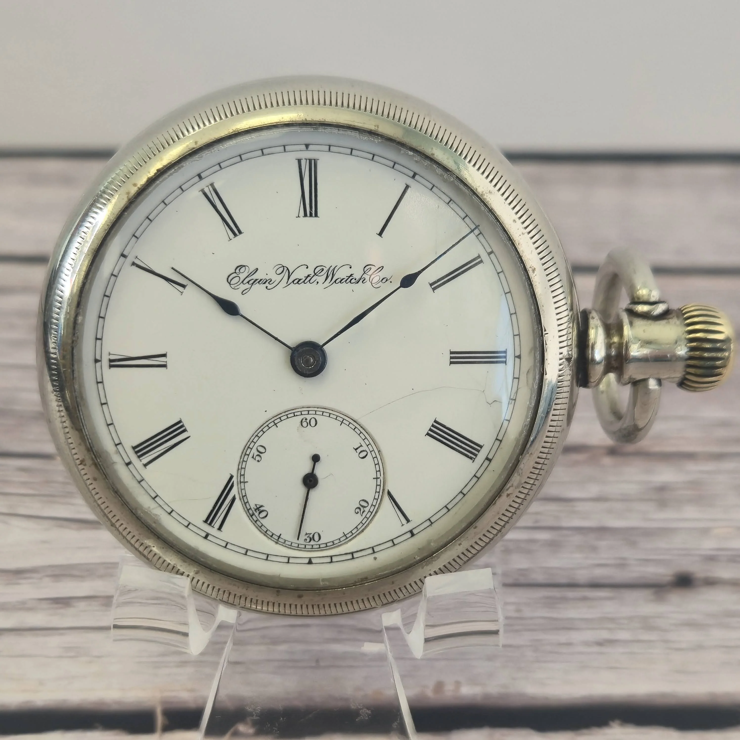 1894 Elgin Pocket Watch 18s Open face Grade 10 11 Jewels Lever Set Roman Numerals - Image 3