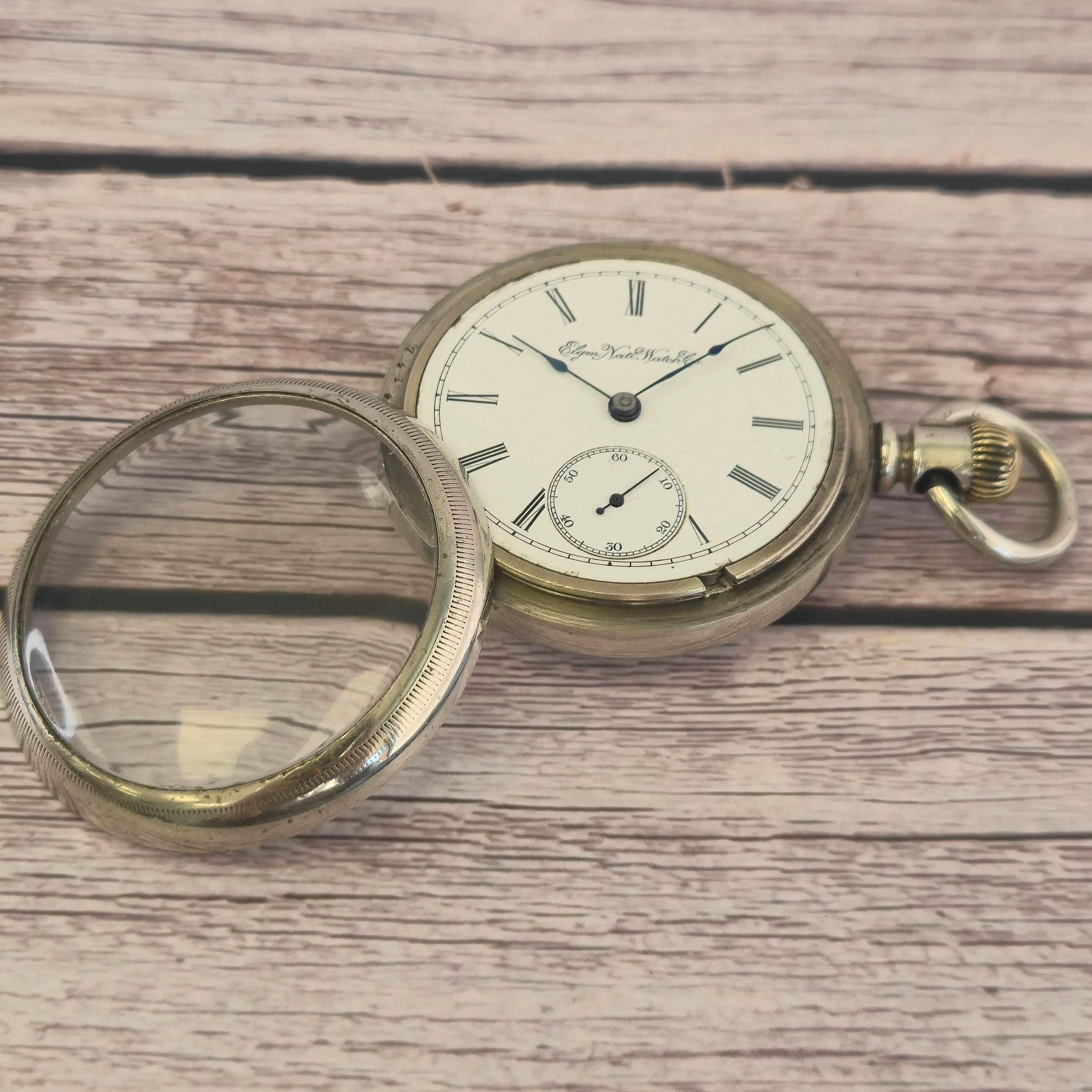 1894 Elgin Pocket Watch 18s Open face Grade 10 11 Jewels Lever Set Roman Numerals - Image 8