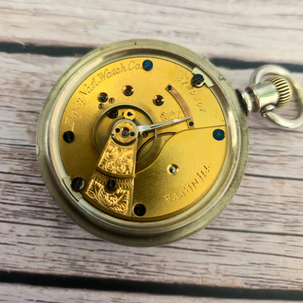 1894 Elgin Pocket Watch 18s Open face Grade 10 11 Jewels Lever Set Roman Numerals - Image 9