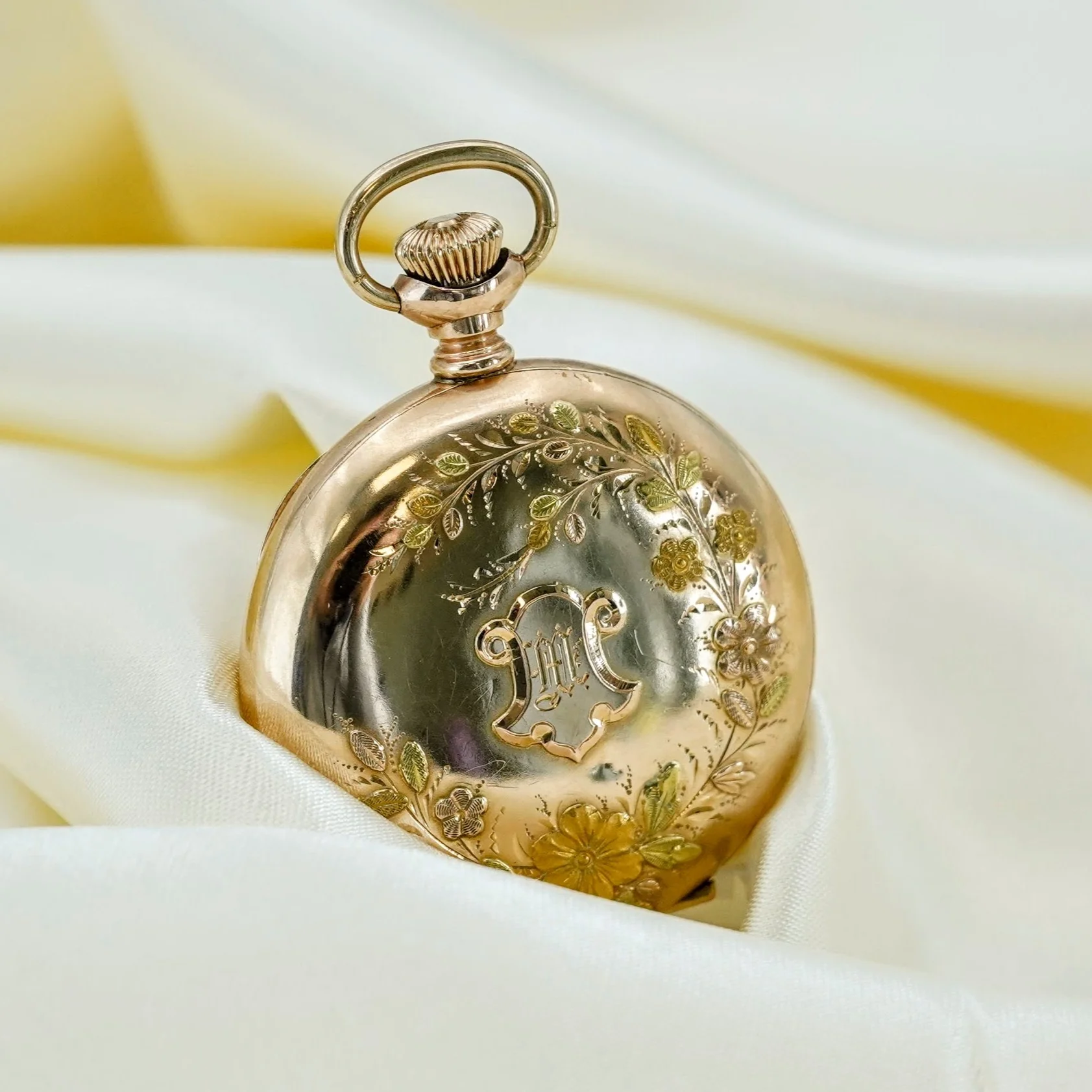 1898 Elgin Dress Ladies Pocket Watch 0s 15 Jewels Grade 129 Fancy Case & Dial GF Hunter Case - Image 2