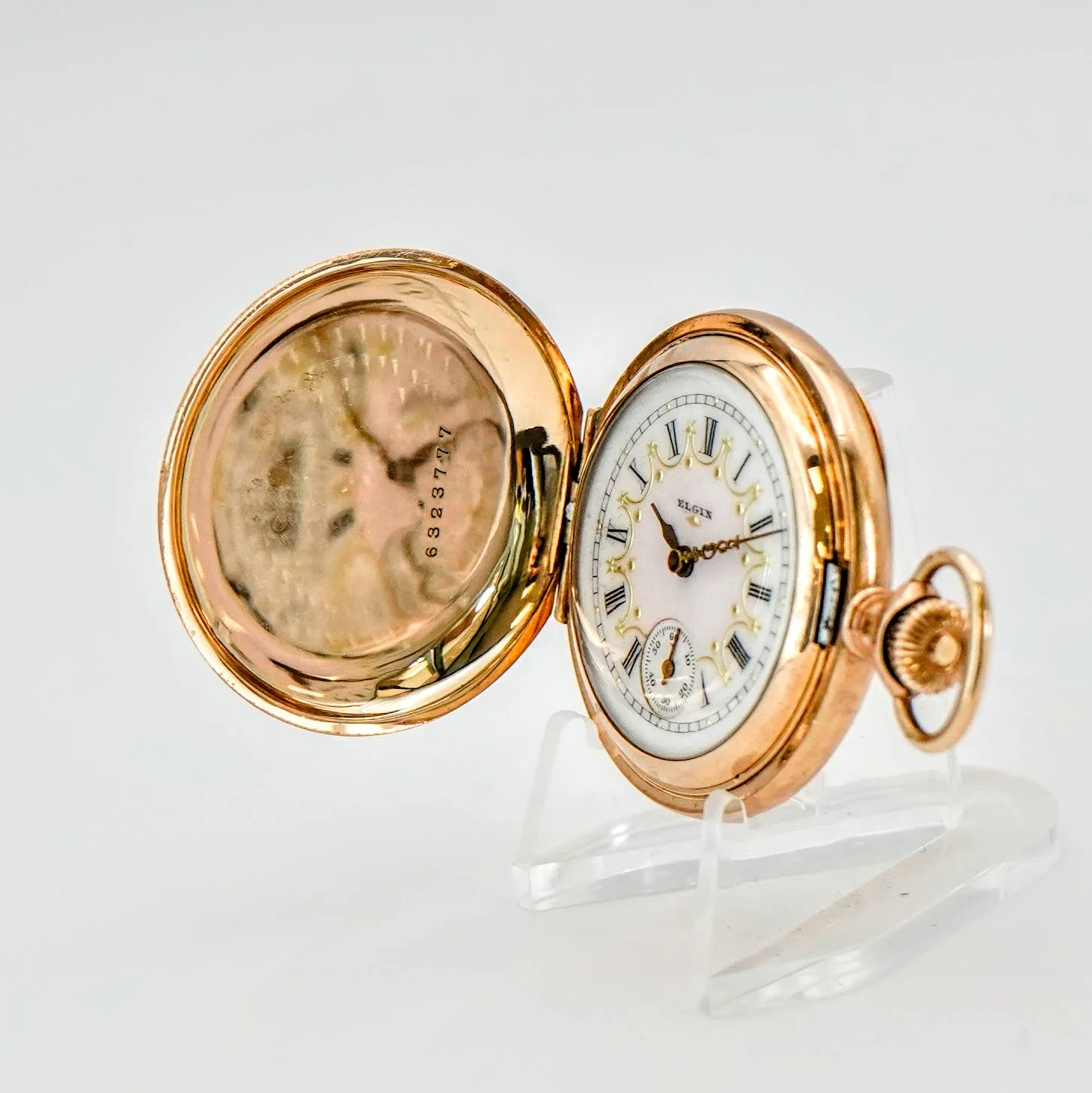 1898 Elgin Dress Ladies Pocket Watch 0s 15 Jewels Grade 129 Fancy Case & Dial GF Hunter Case - Image 5