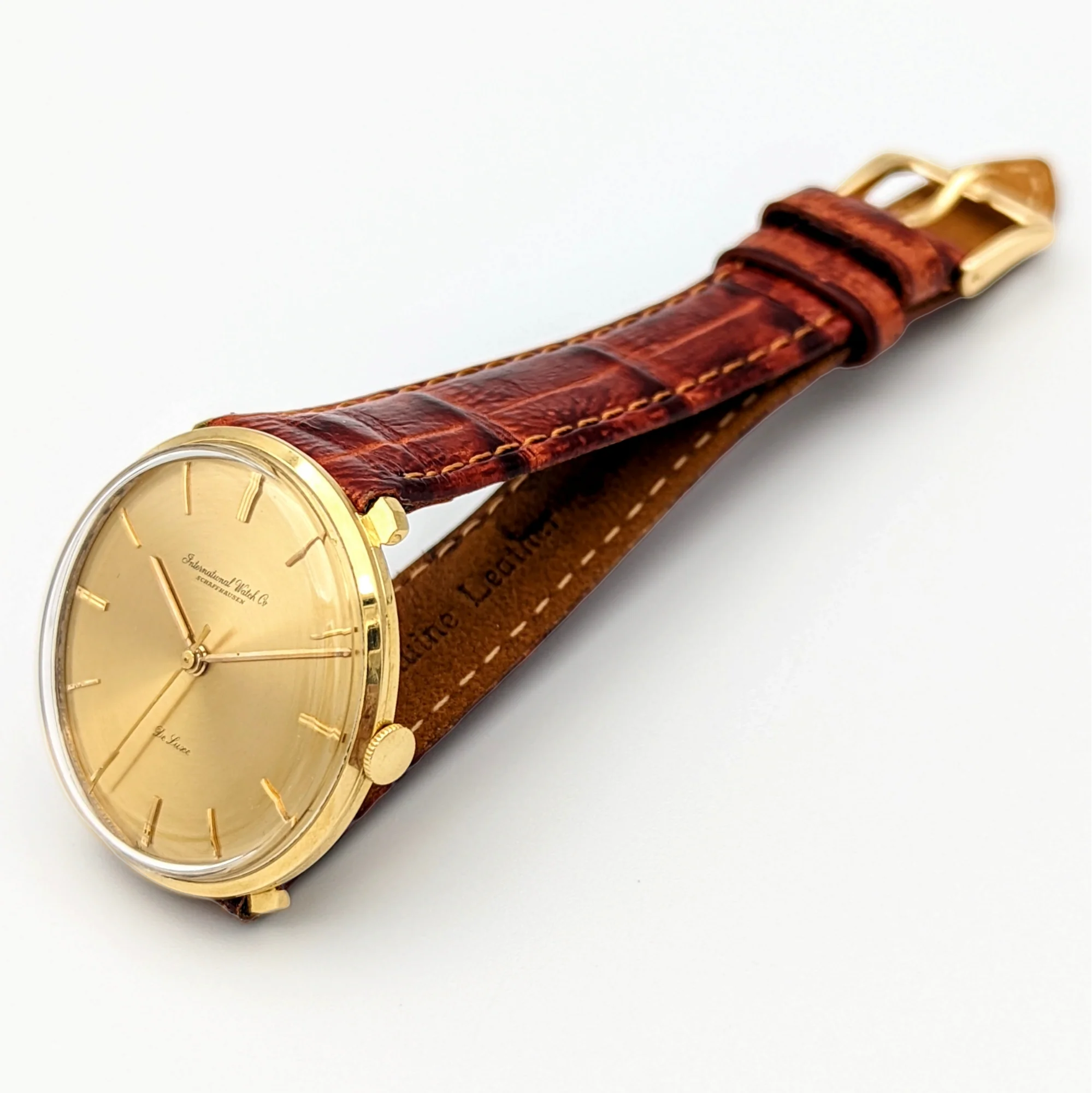 18K Solid Gold IWC De Luxe Wristwatch Swiss Made Cal. 401 - Image 14