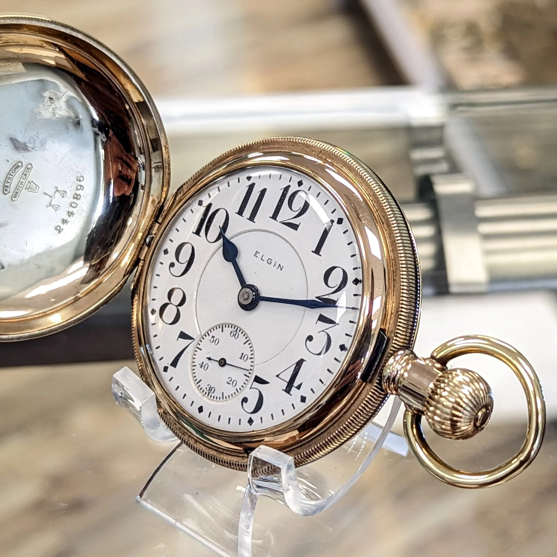 1904 ELGIN Railroad Pocket Watch 18s Grade No. 274 21 Jewels Hunter Case - RARE! - Image 7