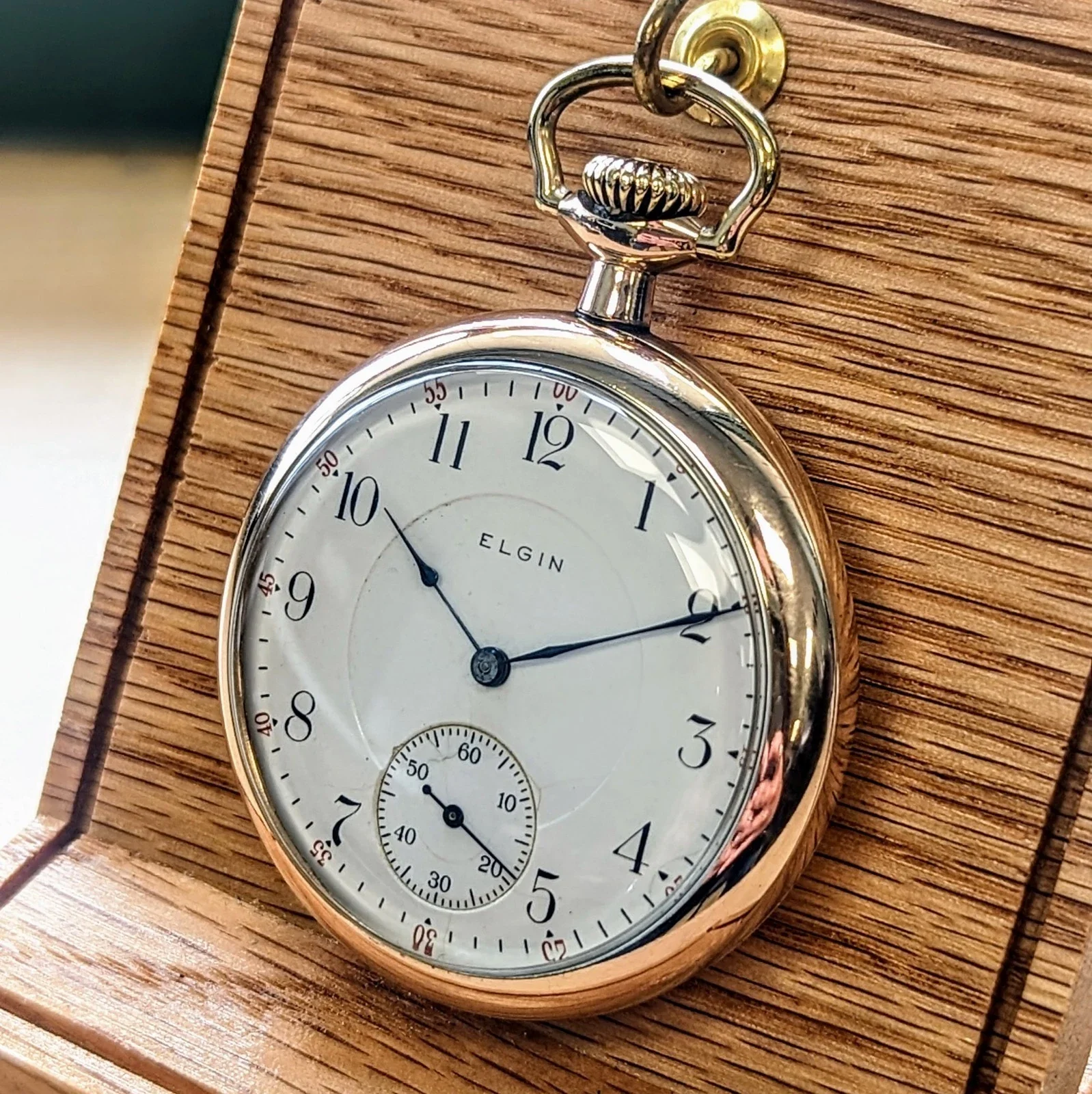 1906 ELGIN Pocket Watch 16s Openface Grade 313 15 Jewels 10K Gold Filled Case - Image 2