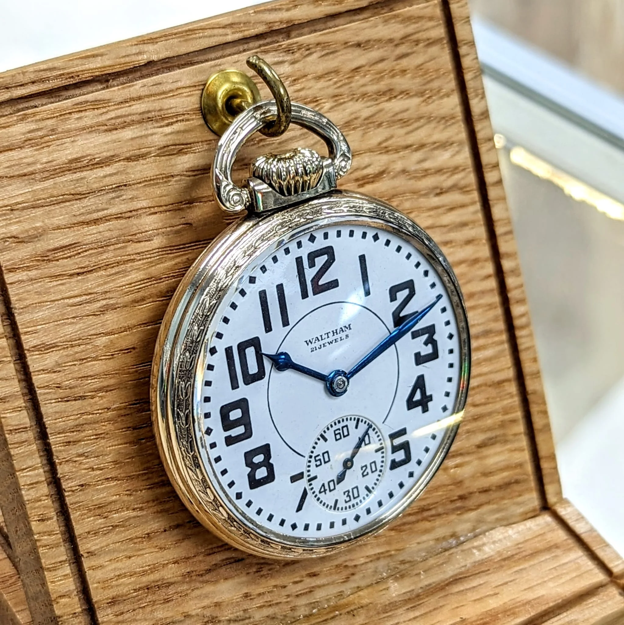 1908 WALTHAM Riverside Pocket Watch Railroad 16s 21 Jewels Grade No. 1621 Adj. 10K RGP - Image 6