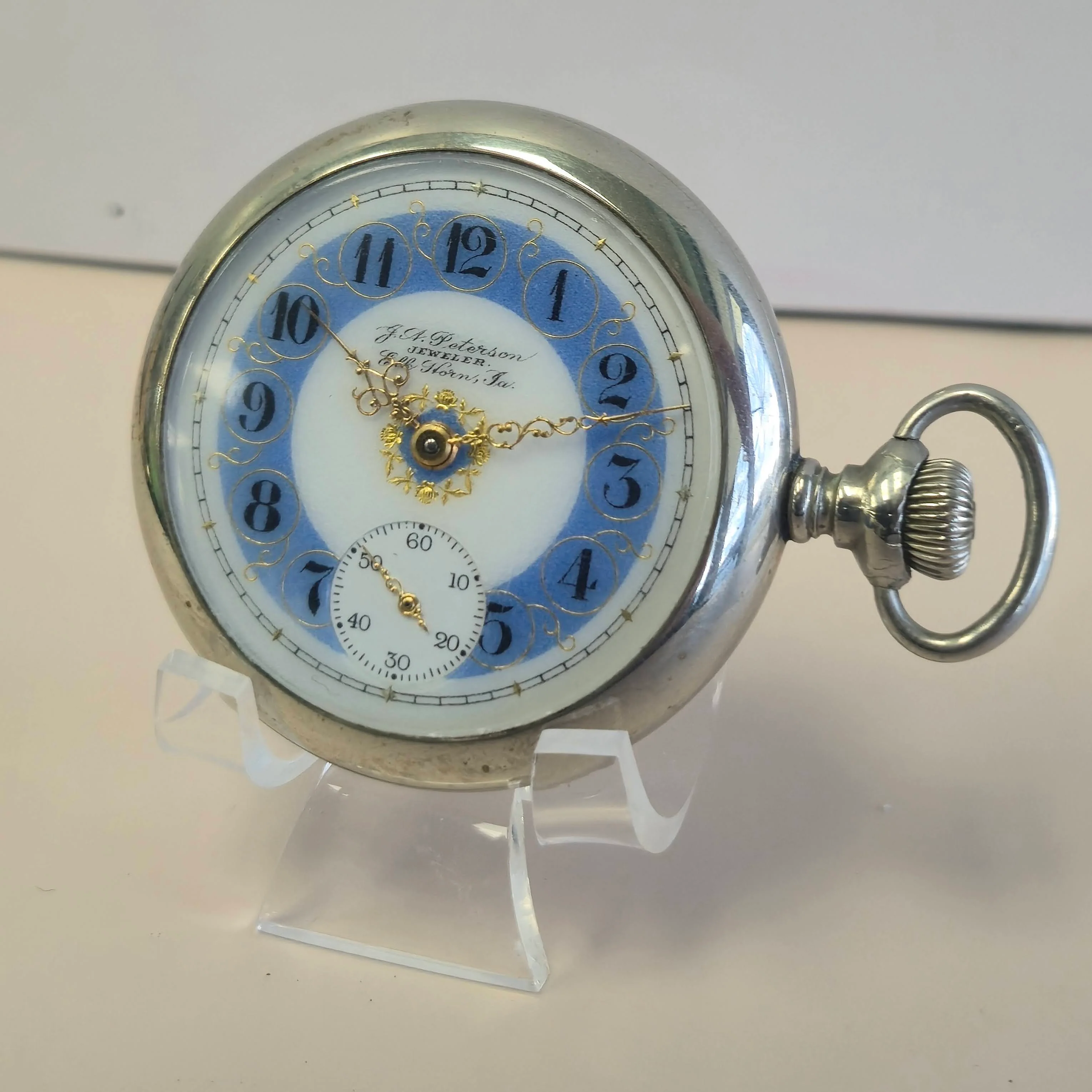 1910 Hamilton Pocket Watch 18s Private Label "J. A. Peterson Jeweler" 17 Jewels - Image 2