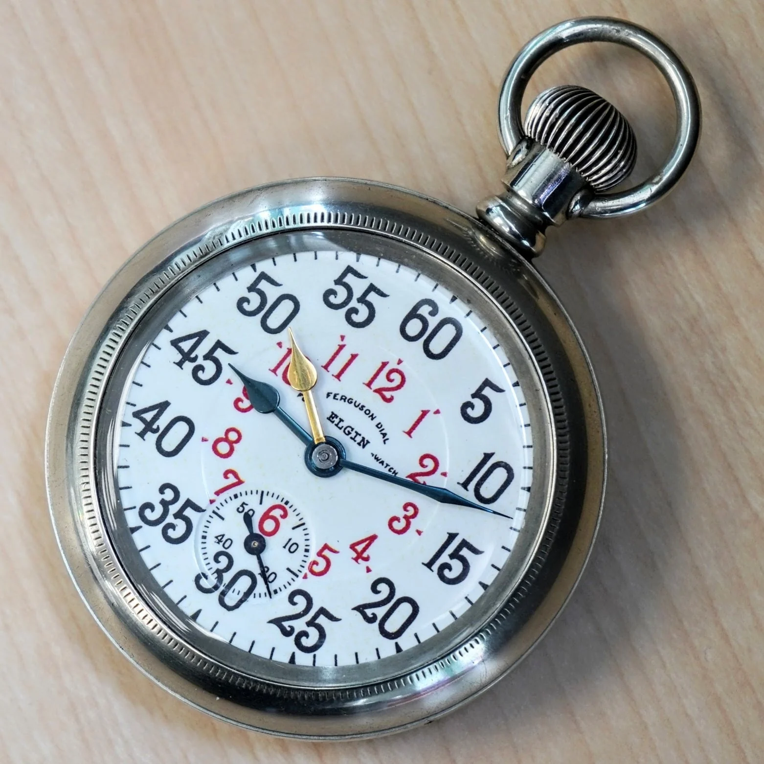 1911 ELGIN B.W. Raymond Rail Road Pocket Watch Ferguson Dial 18s Openface 21 Jewels - Image 10