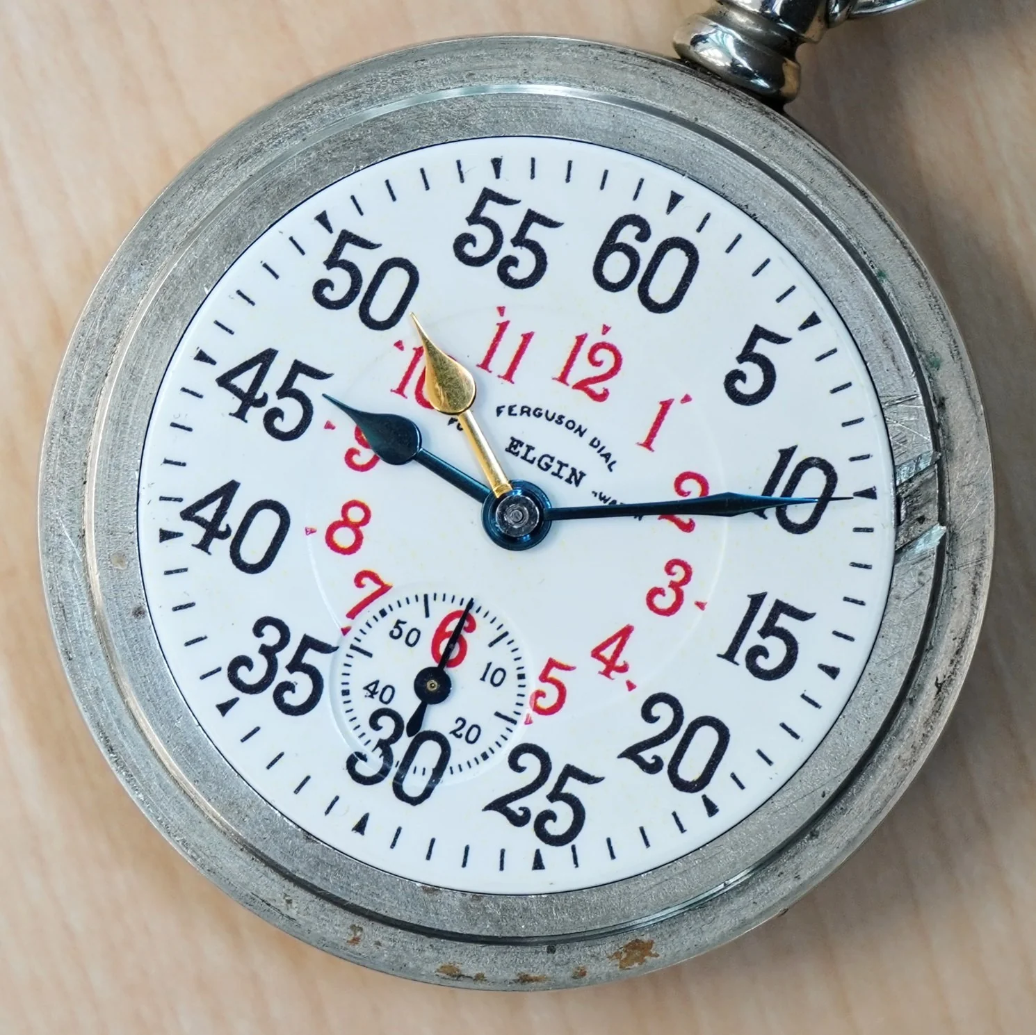 1911 ELGIN B.W. Raymond Rail Road Pocket Watch Ferguson Dial 18s Openface 21 Jewels - Image 14