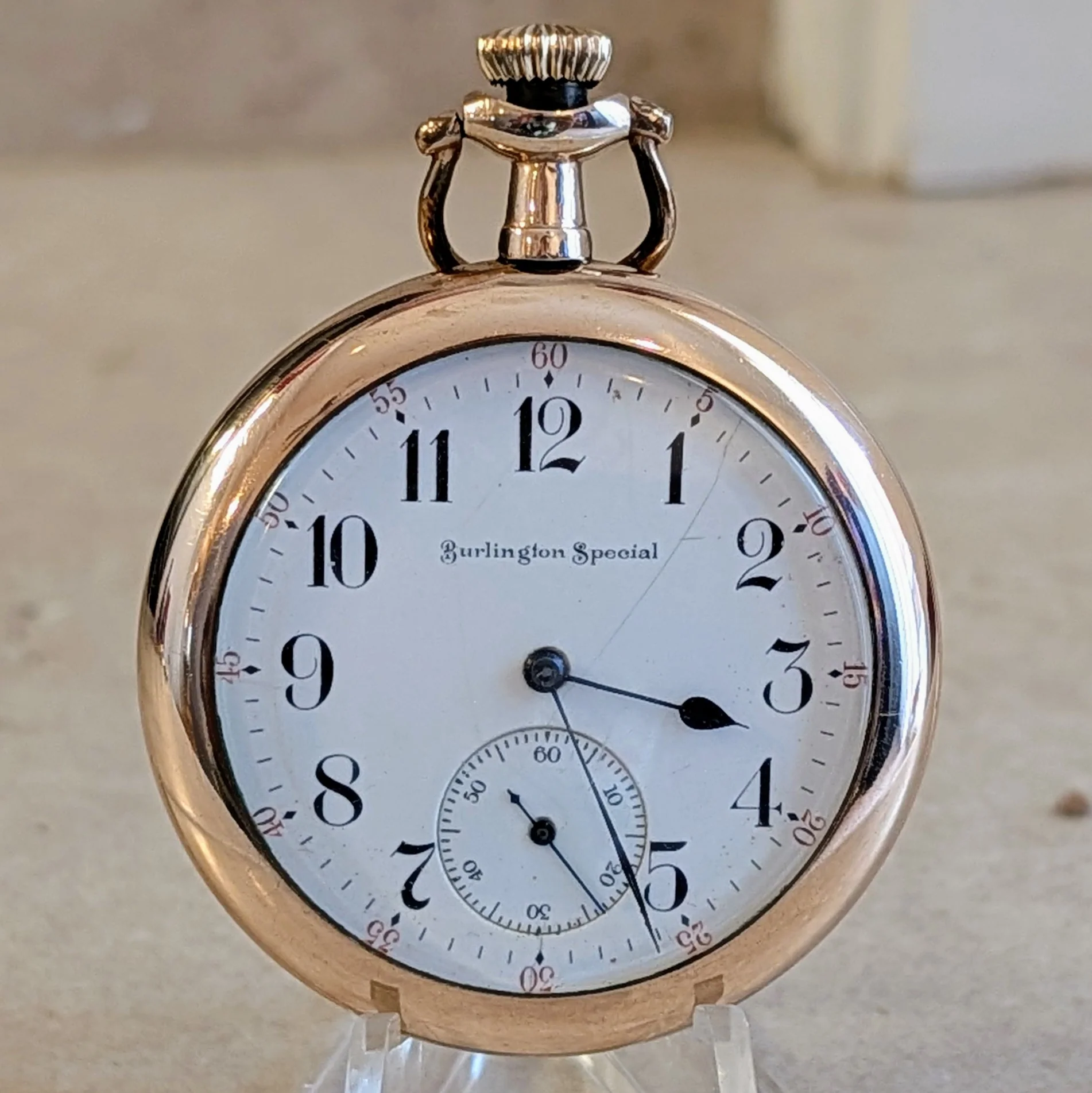 1914 Burlington Special Pocket Watch 19 Jewels Grade 274 12s Open Face G.F. Case