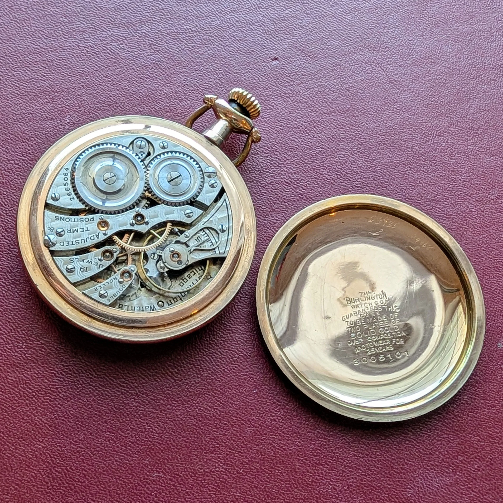 1914 Burlington Special Pocket Watch 19 Jewels Grade 274 12s Open Face G.F. Case - Image 10