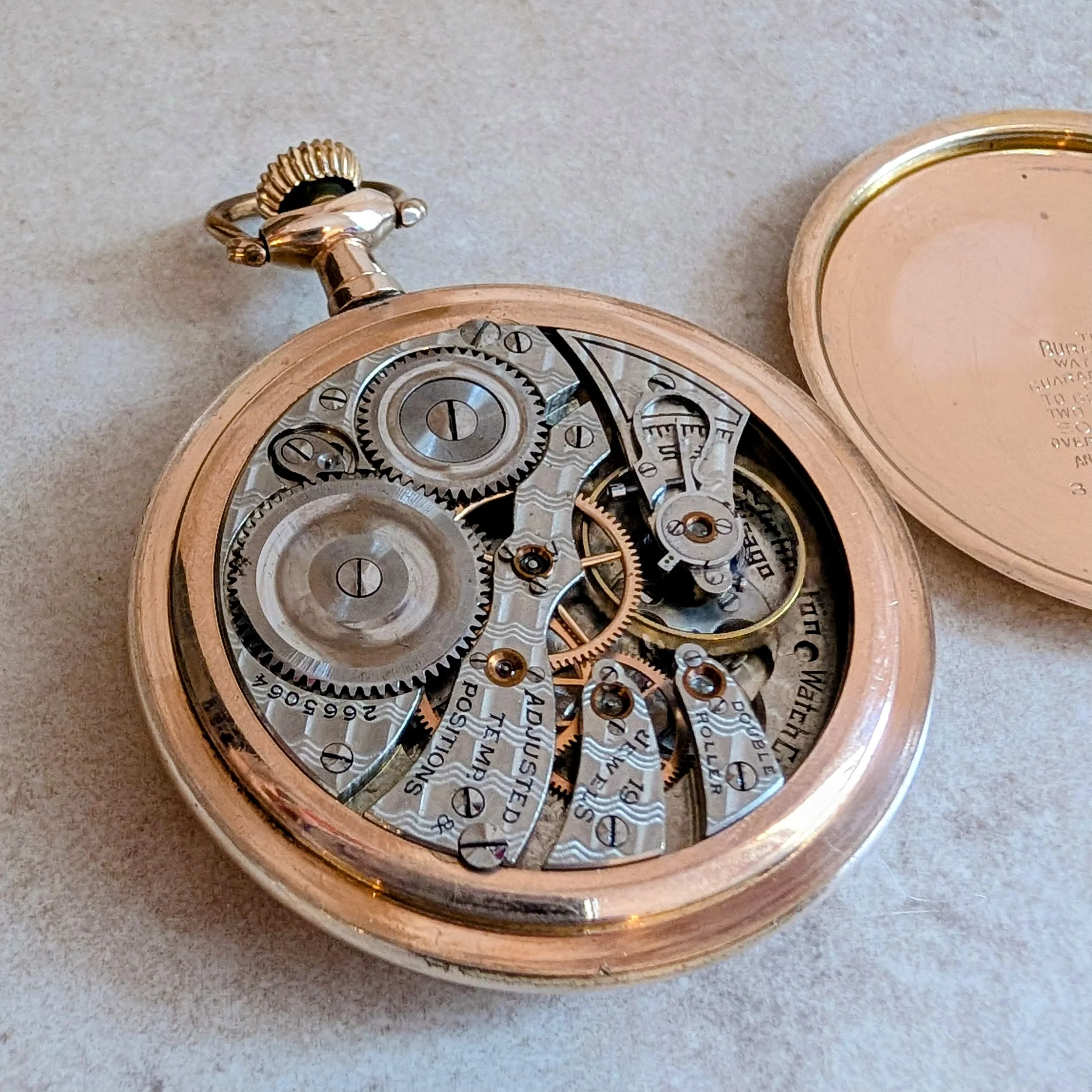 1914 Burlington Special Pocket Watch 19 Jewels Grade 274 12s Open Face G.F. Case - Image 11
