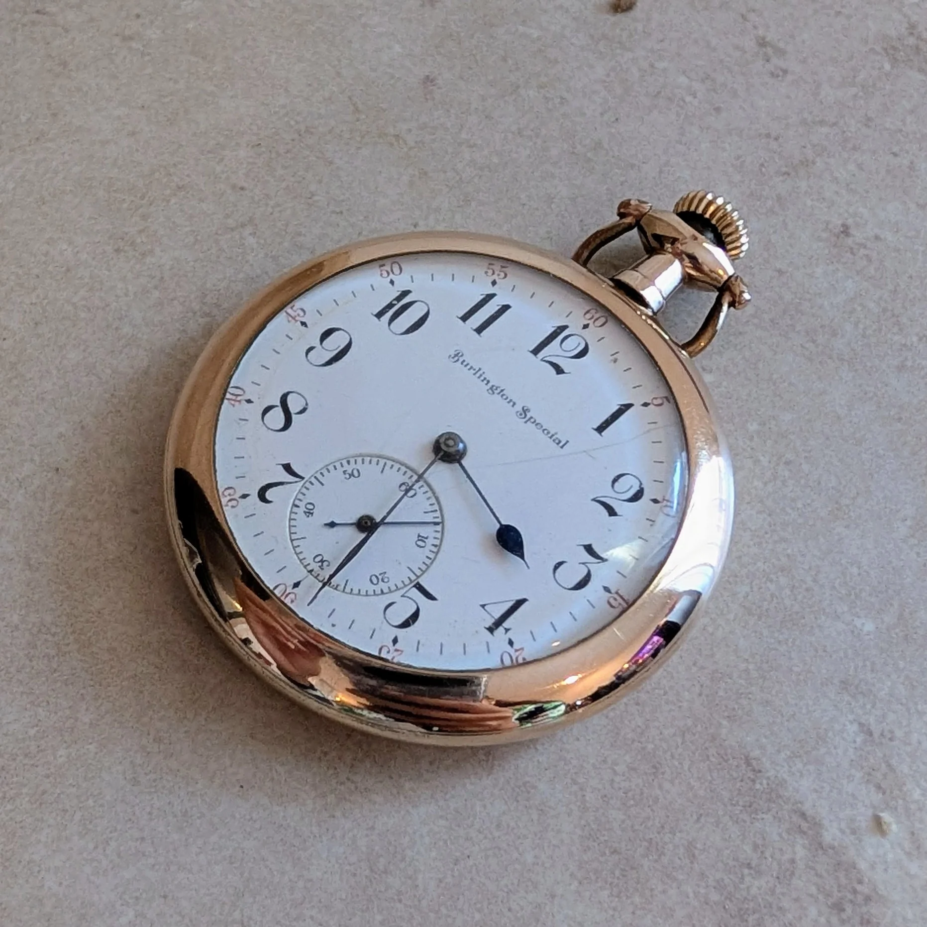 1914 Burlington Special Pocket Watch 19 Jewels Grade 274 12s Open Face G.F. Case - Image 7
