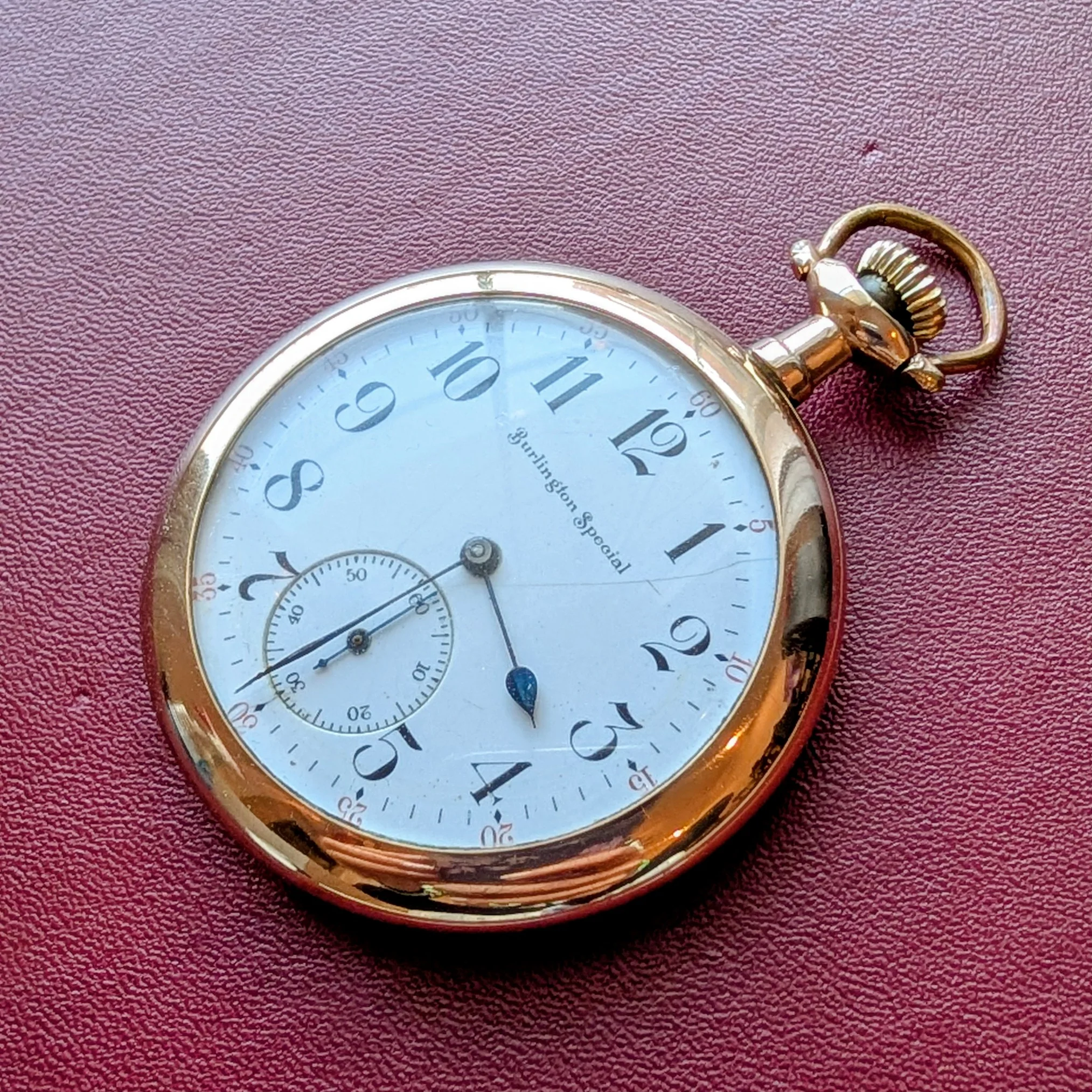 1914 Burlington Special Pocket Watch 19 Jewels Grade 274 12s Open Face G.F. Case - Image 8