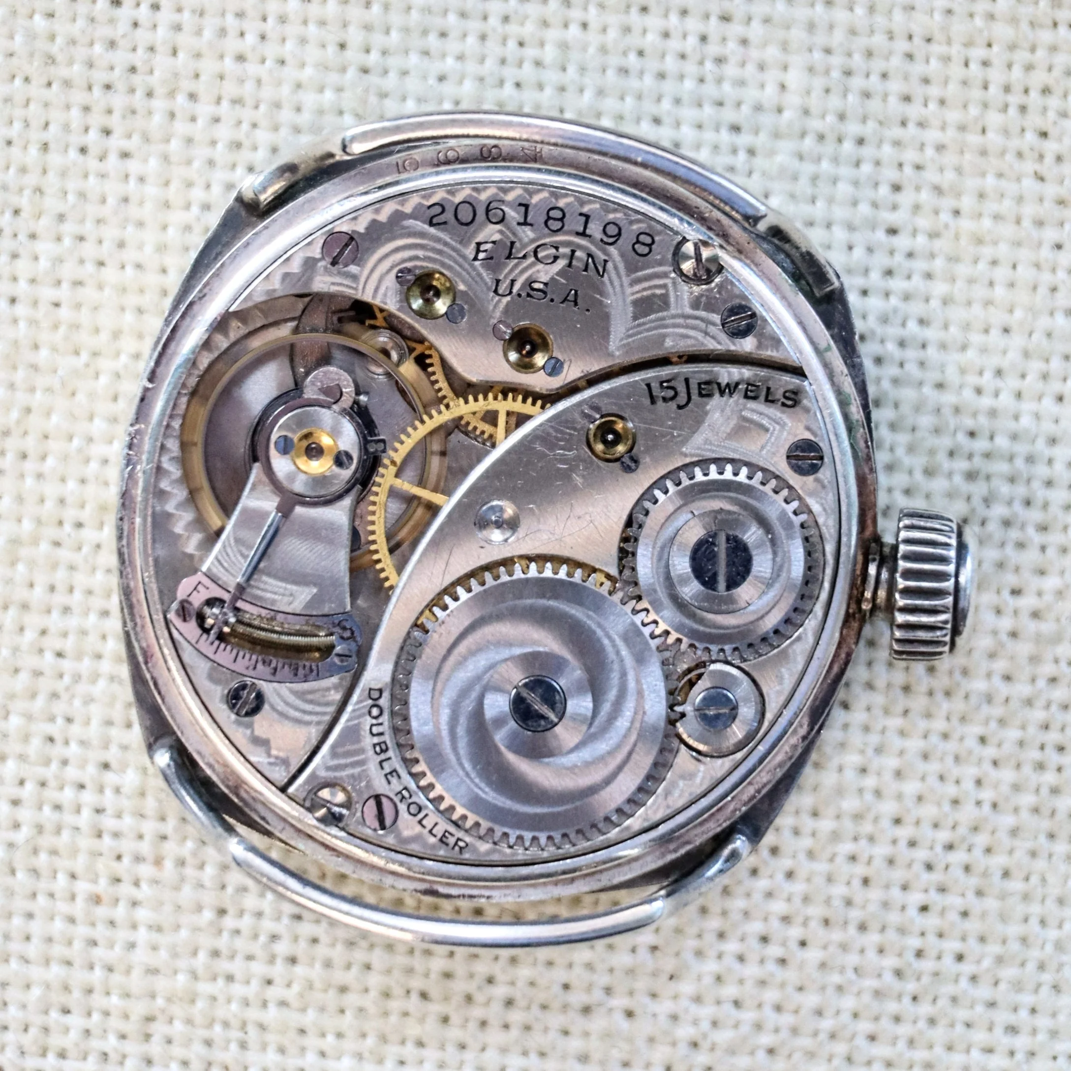 1918 ELGIN Transitional Watch 15 Jewels Grade 419 Made in U.S.A. Wristwatch - Image 14