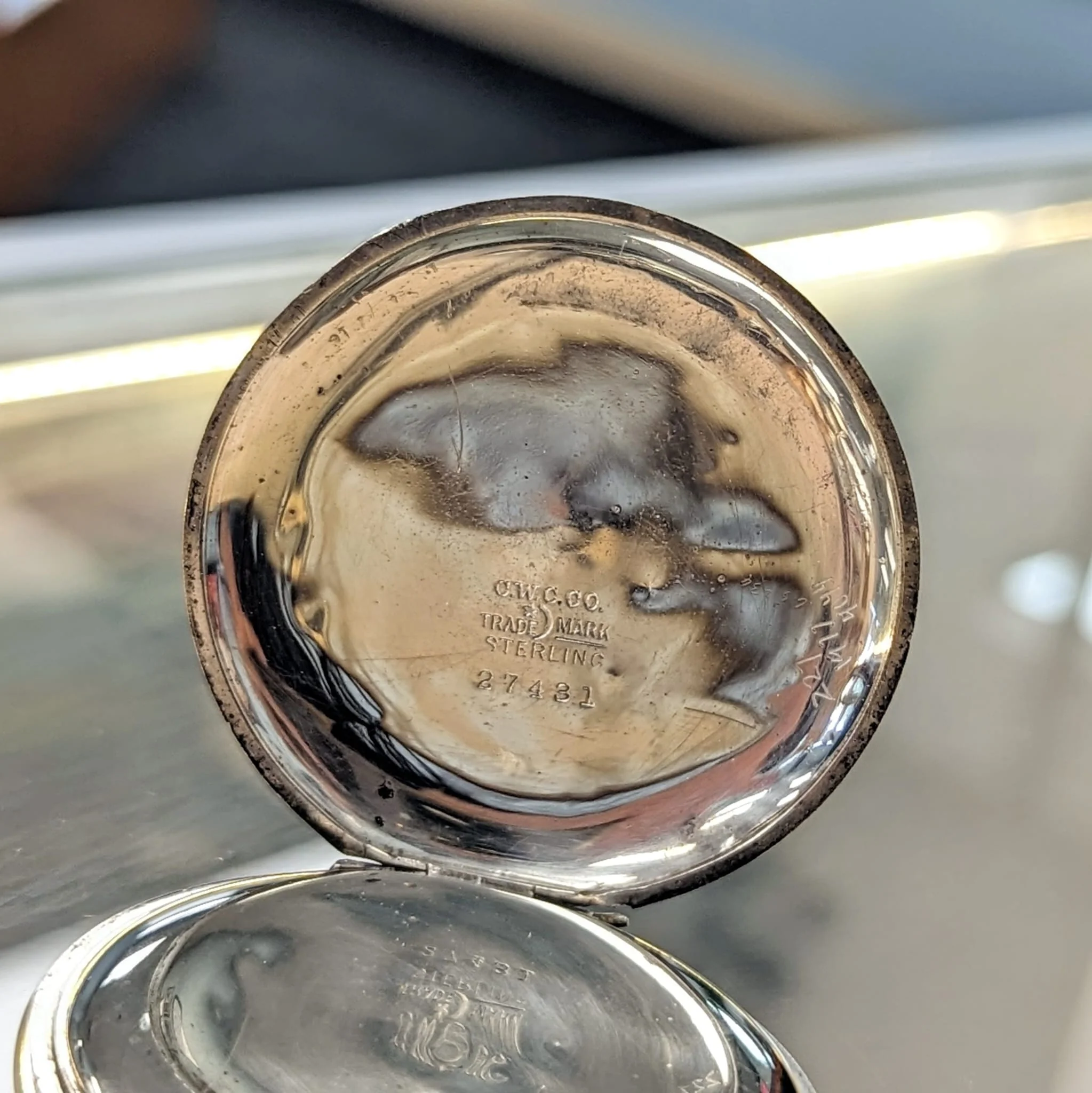 1919 ELGIN Pocket Watch Openface 12s Grade 301 7 Jewels - 925 Sterling Silver Case - Image 15