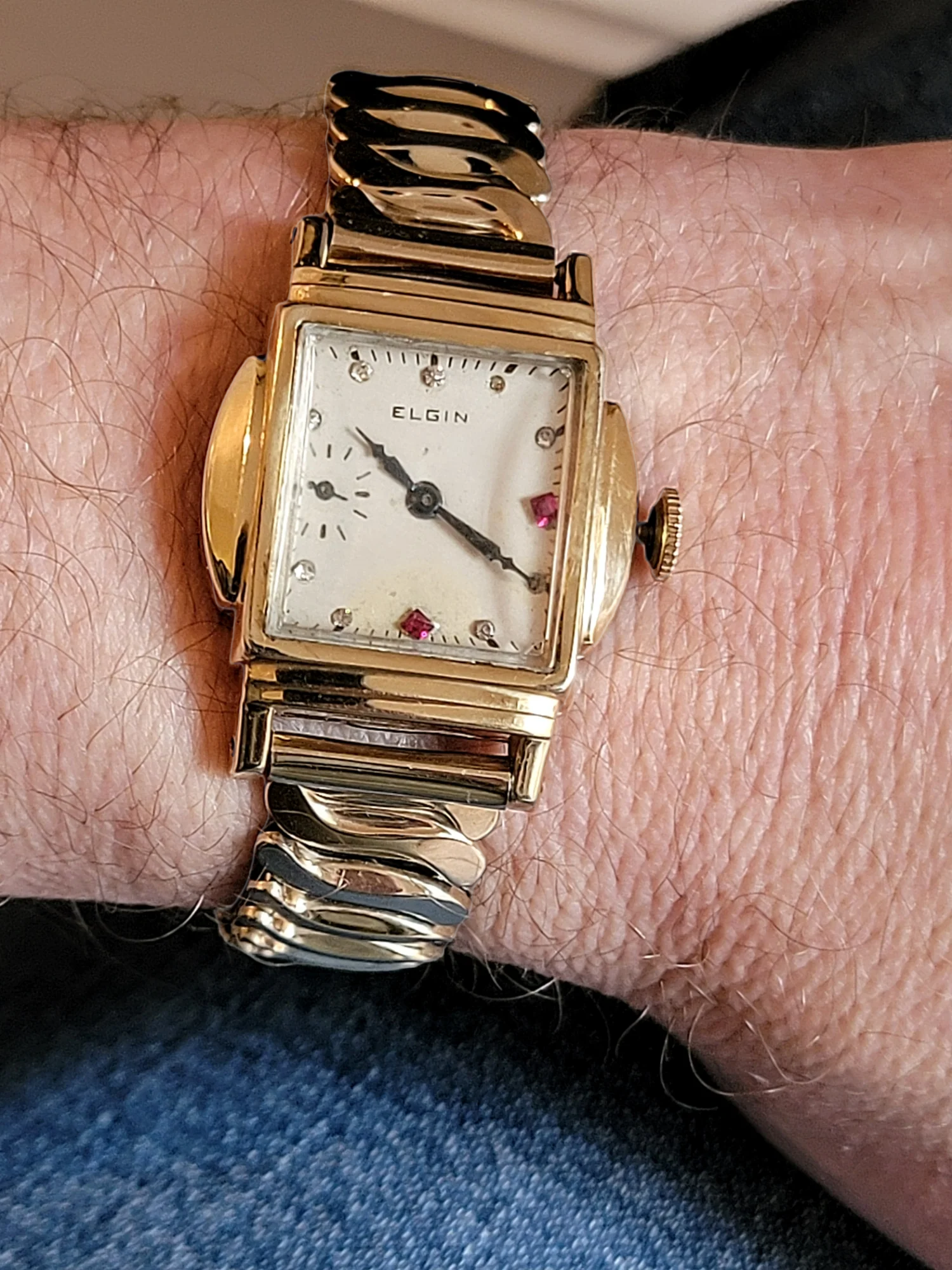 1920 ELGIN Watch Diamond & Ruby Dial Wristwatch Grade 431 U.S.A. - Image 11