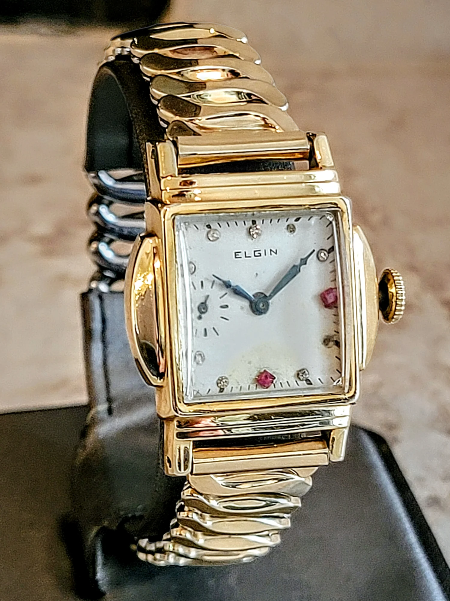 1920 ELGIN Watch Diamond & Ruby Dial Wristwatch Grade 431 U.S.A. - Image 4
