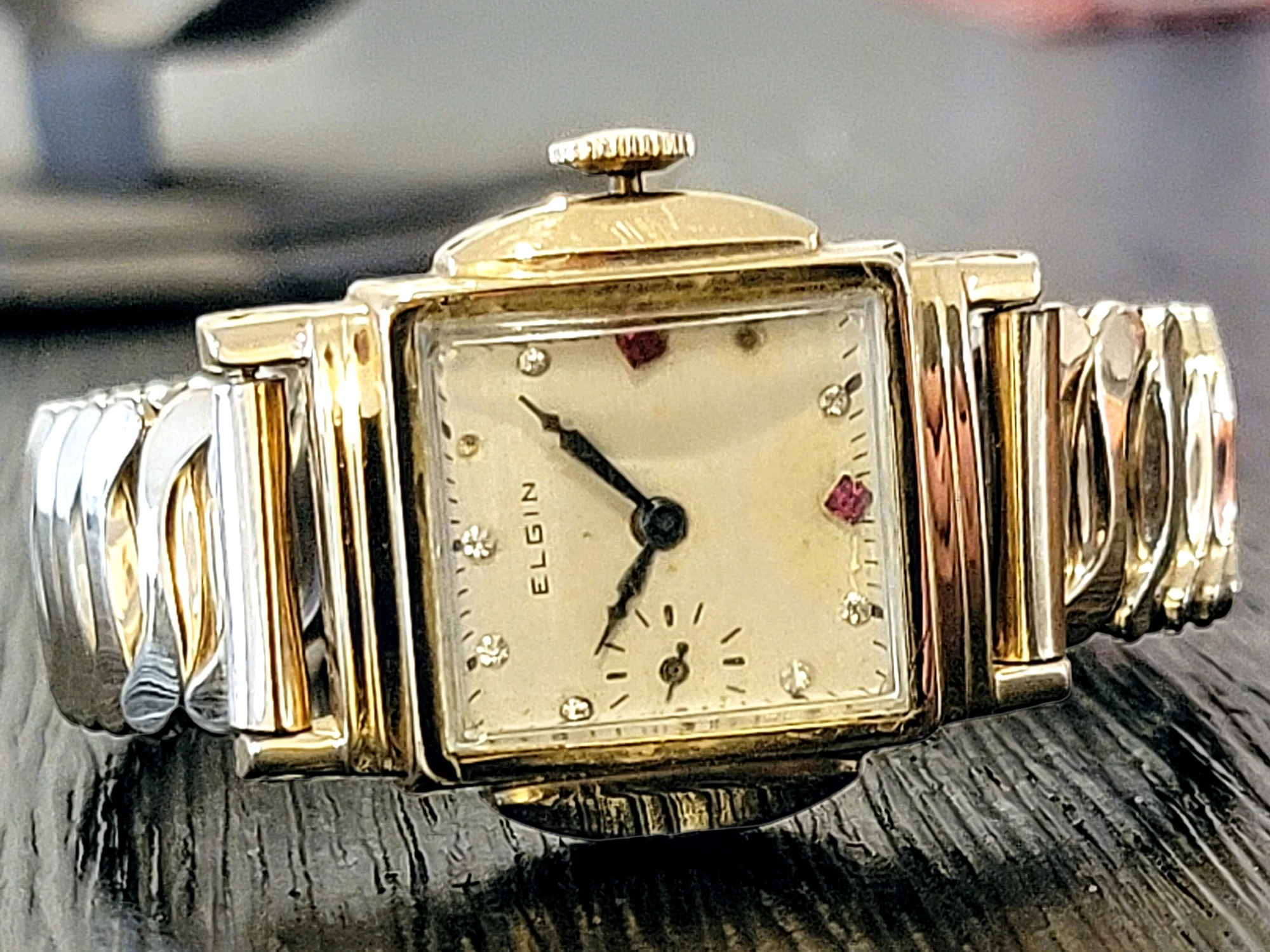 1920 ELGIN Watch Diamond & Ruby Dial Wristwatch Grade 431 U.S.A. - Image 5