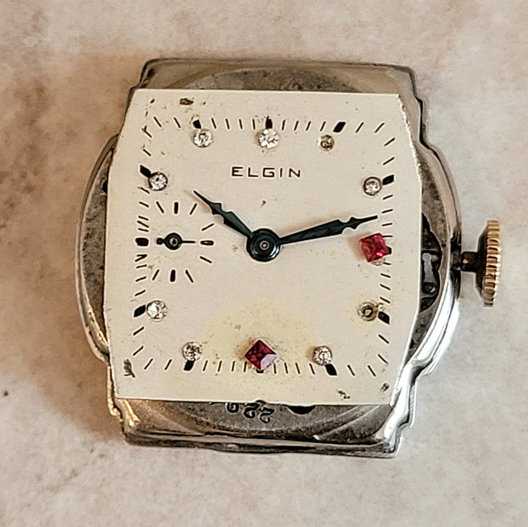 1920 ELGIN Watch Diamond & Ruby Dial Wristwatch Grade 431 U.S.A. - Image 8