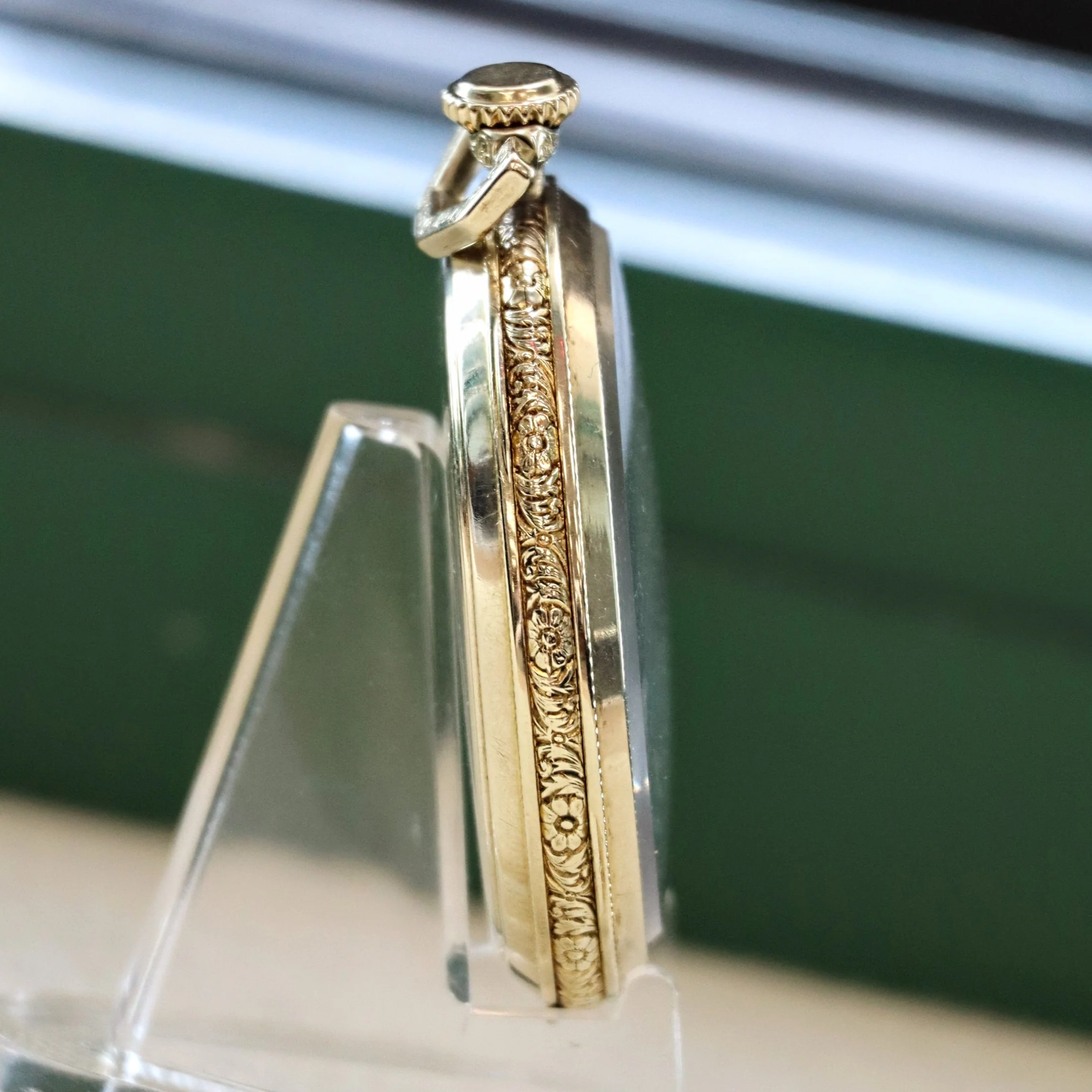 1922 ILLINOIS Dress Pocket Watch Openface 12s Grade 406 19 Jewels Adjusted 3 Positions Fancy Engraved Case - Image 9