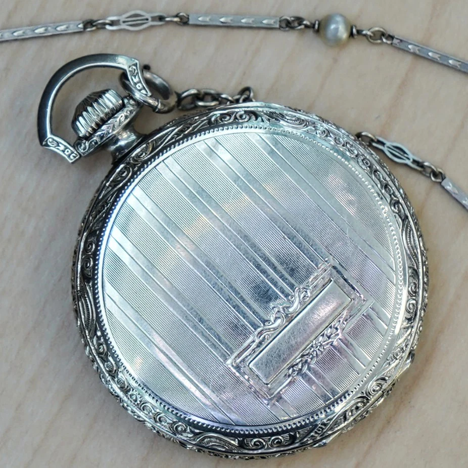 1923 ILLINOIS 14K White Gold Dress Pocket Watch 21 Jewels Openface 12s Grade 274 Adjusted 3 Positions - Image 7