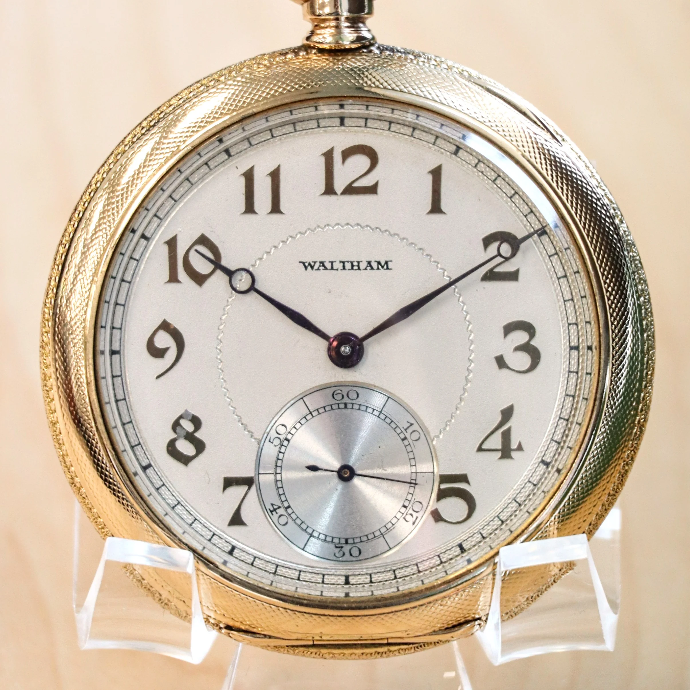 1925 WALTHAM Dress Pocket Watch Openface 12s Grade Premier 19 Jewels ADJ. 14K G.F. - Image 2
