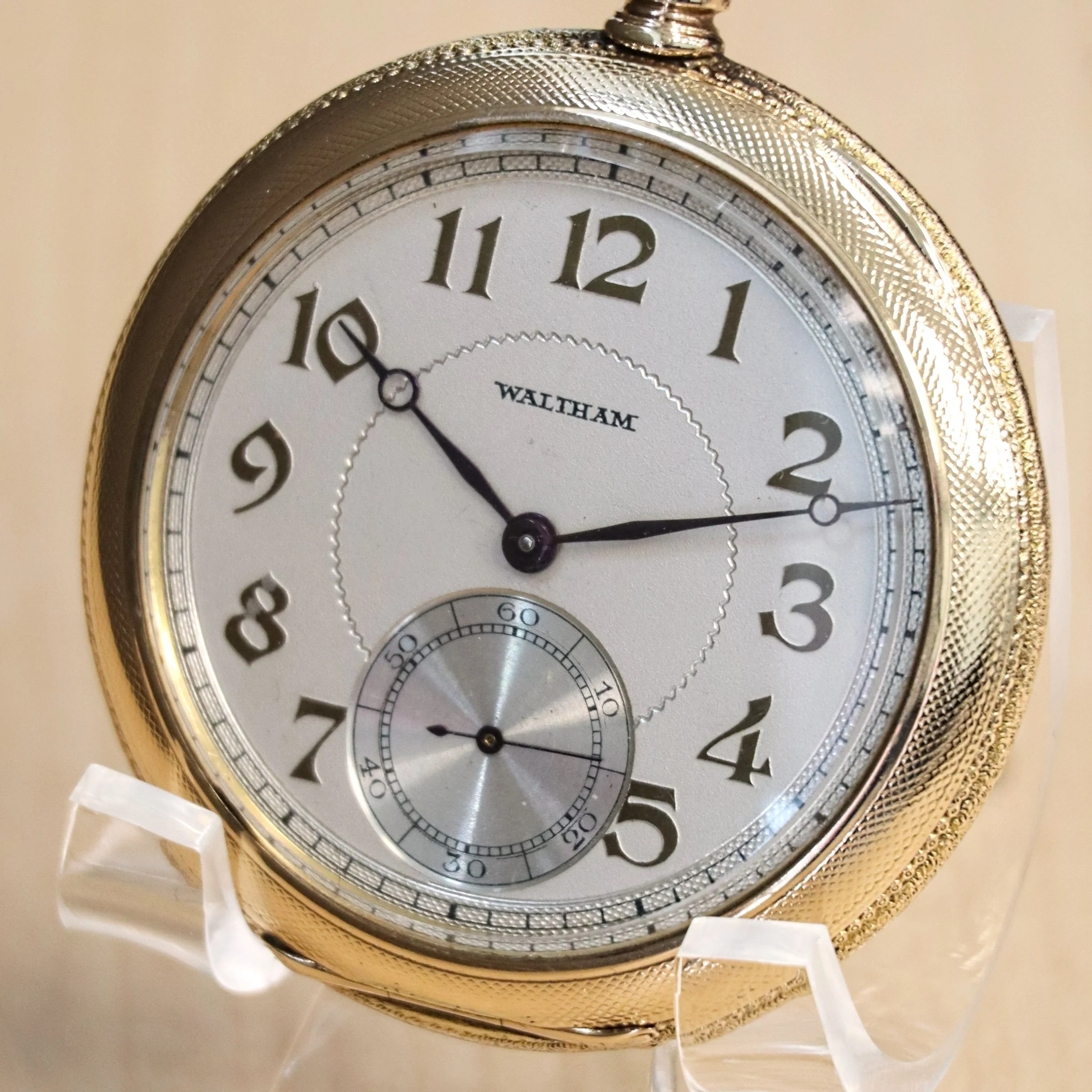 1925 WALTHAM Dress Pocket Watch Openface 12s Grade Premier 19 Jewels ADJ. 14K G.F. - Image 6