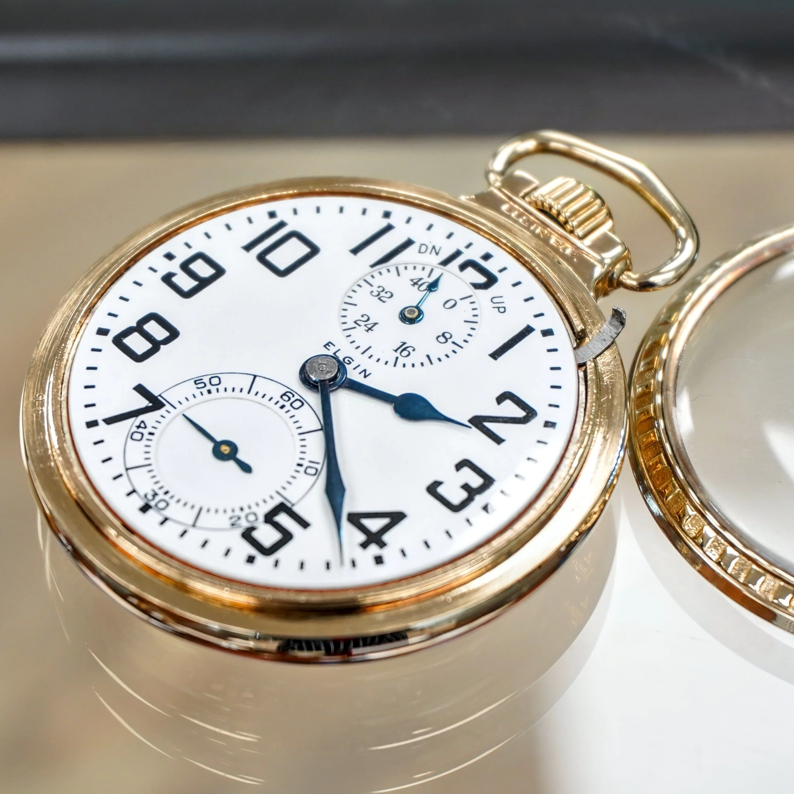1926 ELGIN B. W. Raymond Pocket Watch Up Down Wind Indicator 21 Jewels 16s - Image 11