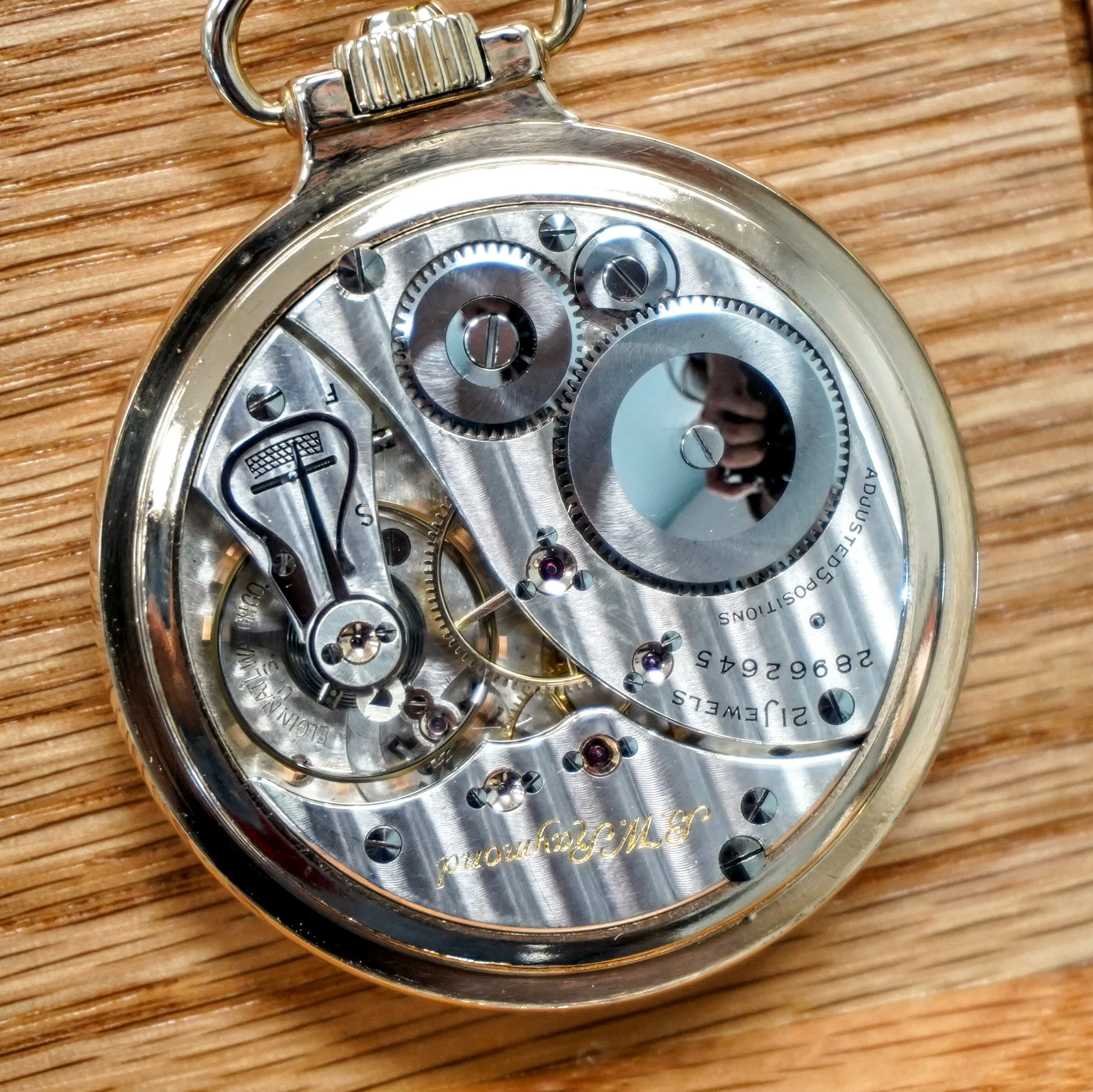 1926 ELGIN B. W. Raymond Pocket Watch Up Down Wind Indicator 21 Jewels 16s - Image 12