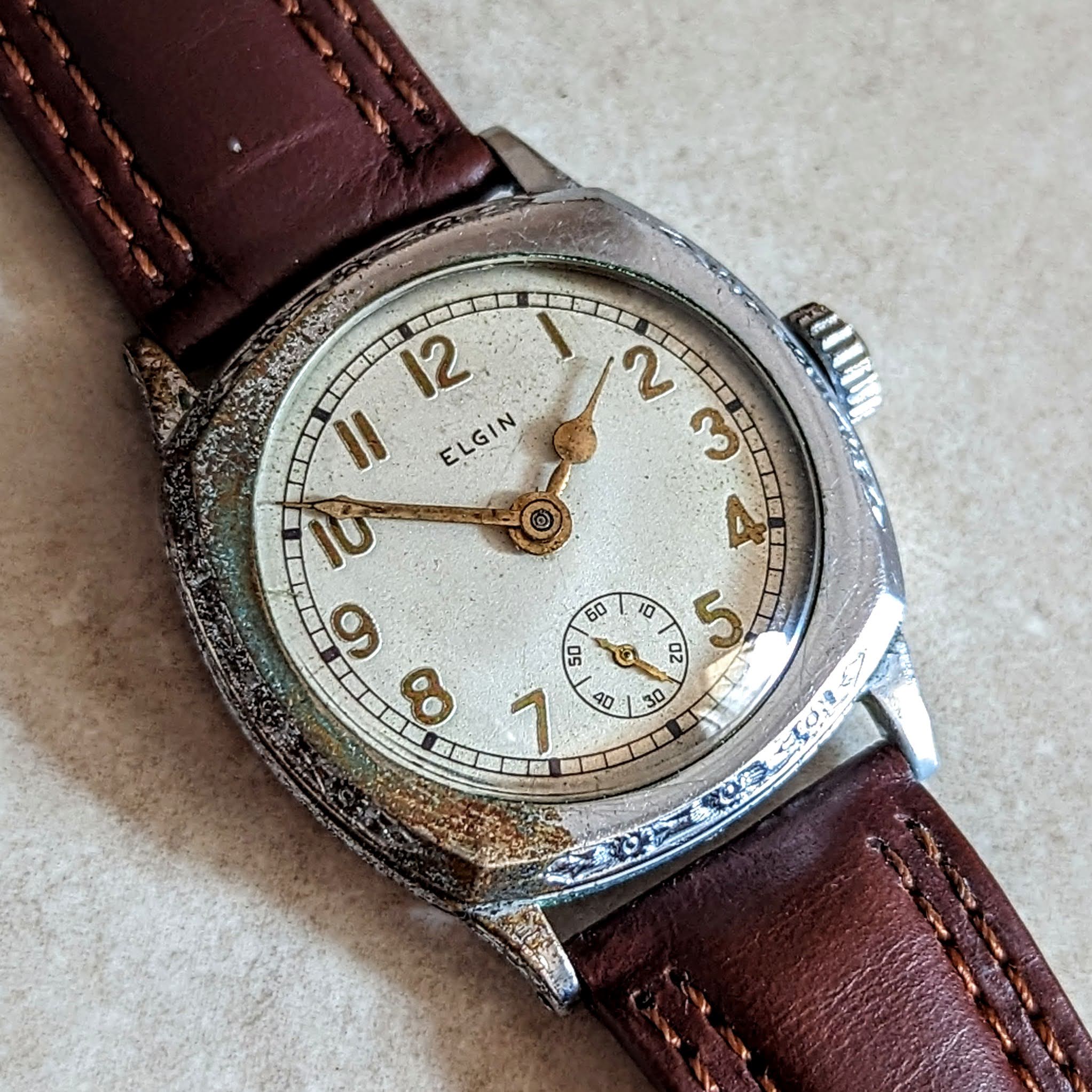 1928 ELGIN Art Deco Wristwatch Grade 464 Cushion Case  15 Jewels U.S.A. Made Watch - Image 4
