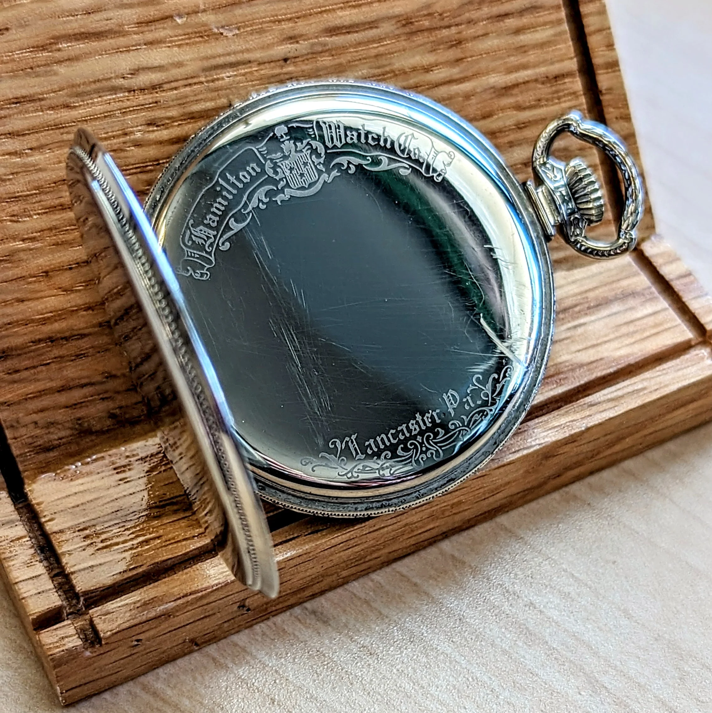 1928 HAMILTON Pocket Watch 17 Jewels Grade 912 U.S.A. Made 12s Engraved Case - Image 9