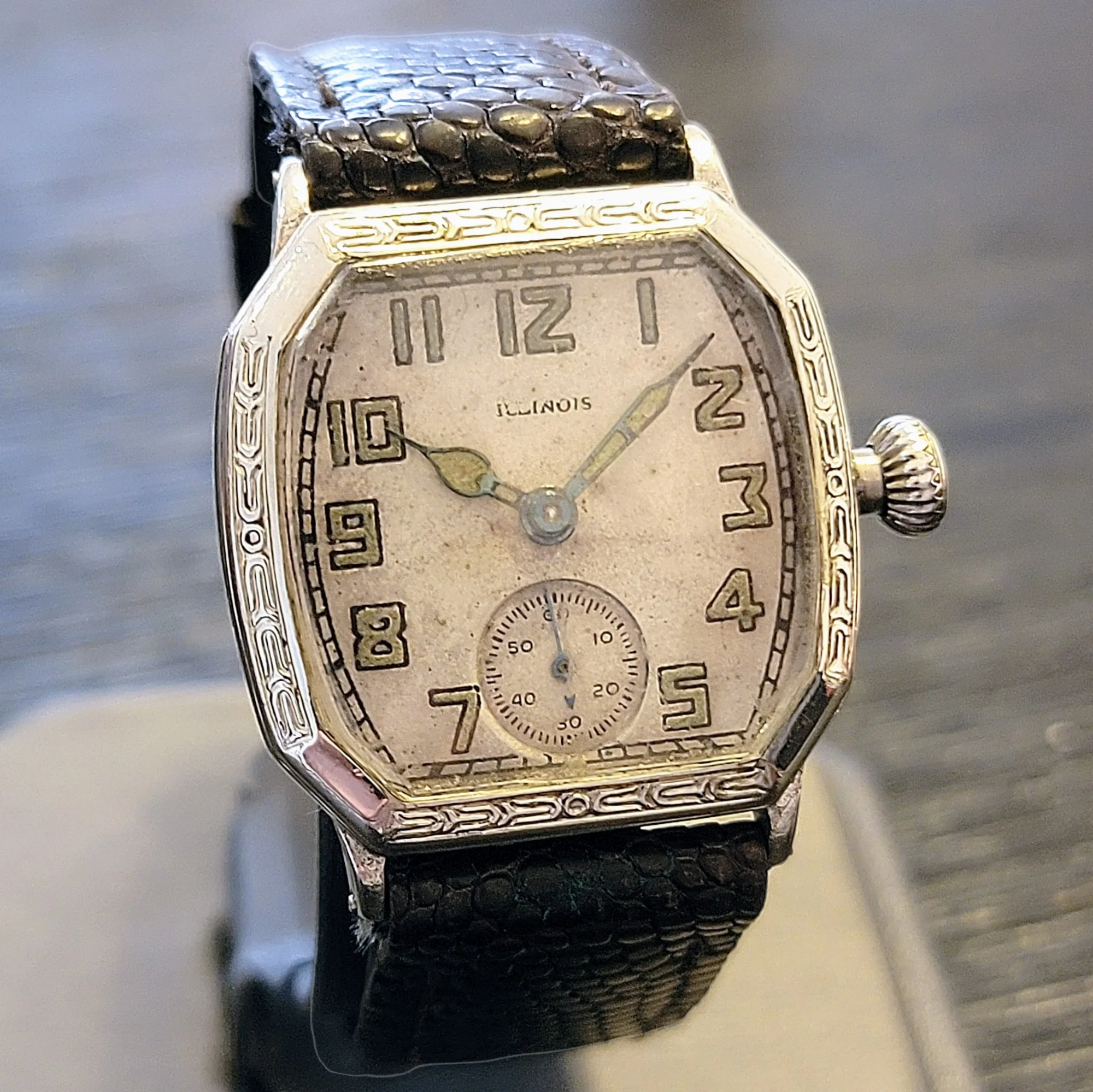 1929 ILLINOIS Atlantic Engraved Watch Grade 24 U.S.A. Made 14K G.F. - Image 8
