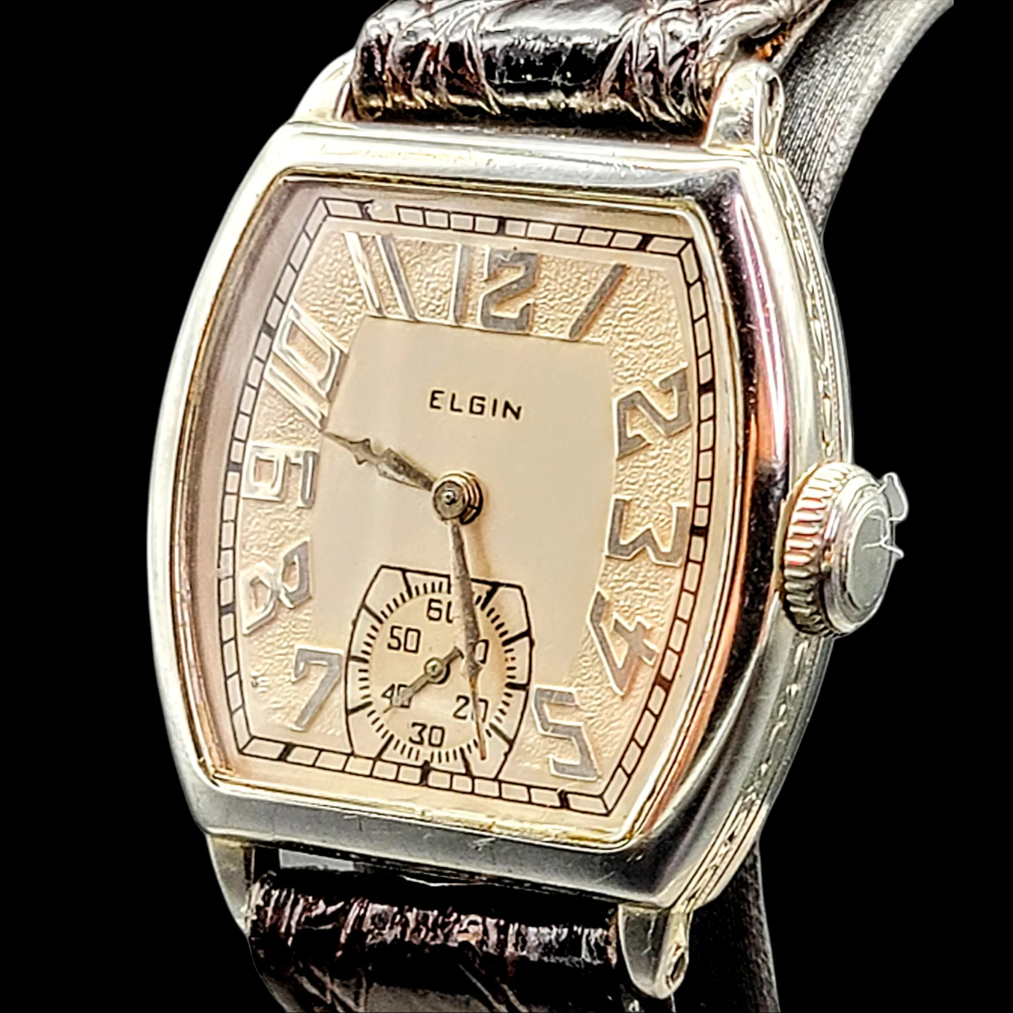 1930 ELGIN 14K White Gold Watch 15 Jewels Grade 428 - Image 12