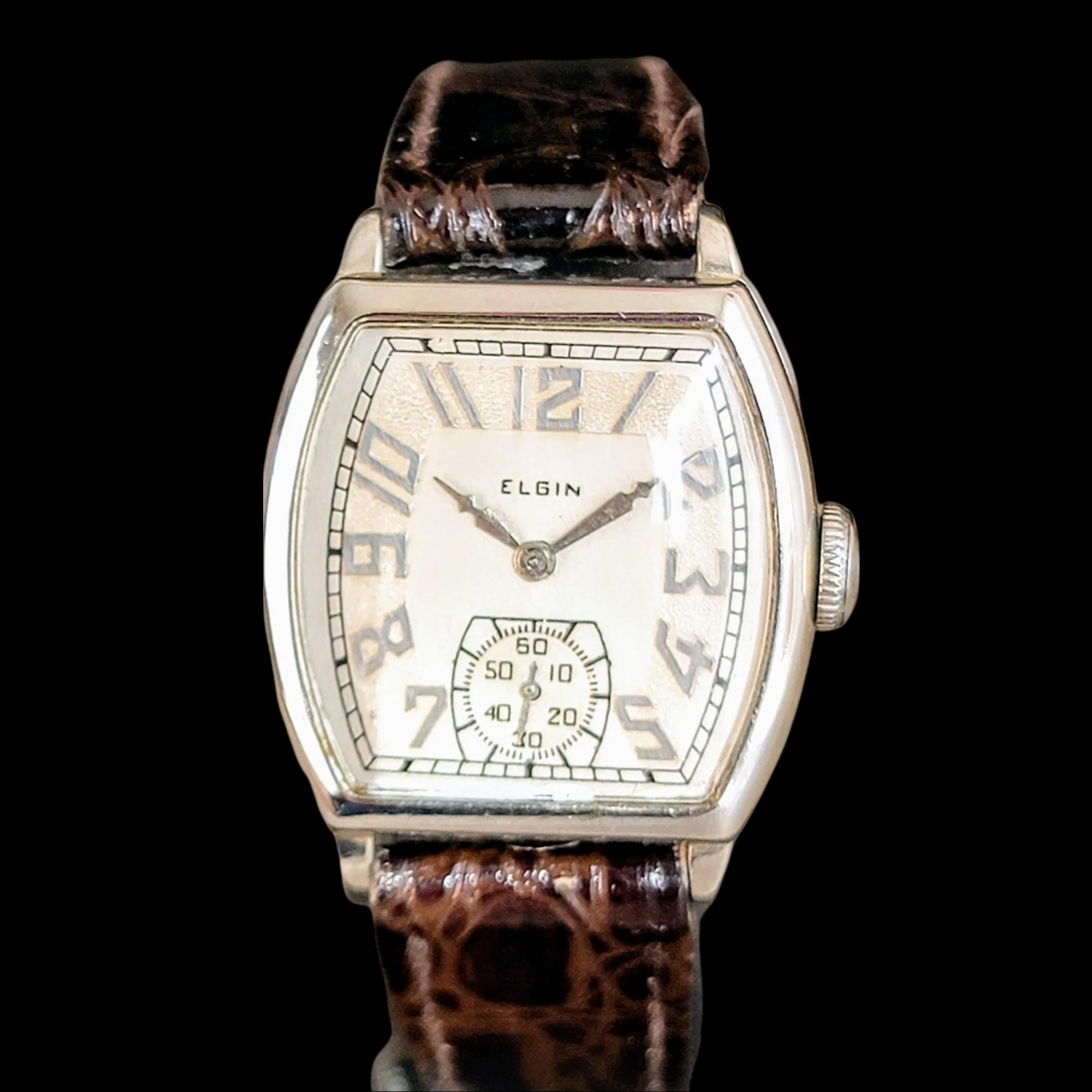 1930 ELGIN 14K White Gold Watch 15 Jewels Grade 428 - Image 3