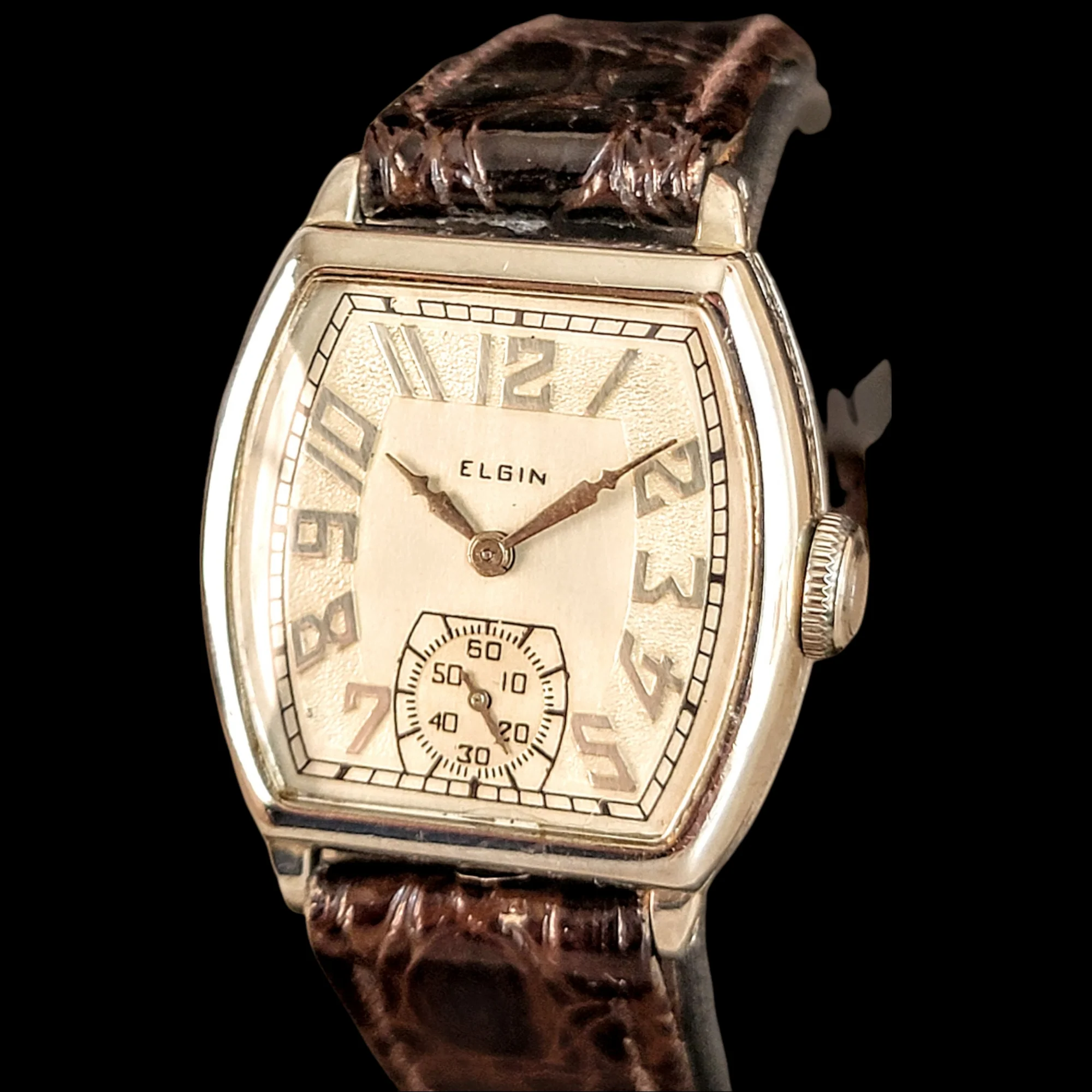 1930 ELGIN 14K White Gold Watch 15 Jewels Grade 428 - Image 4