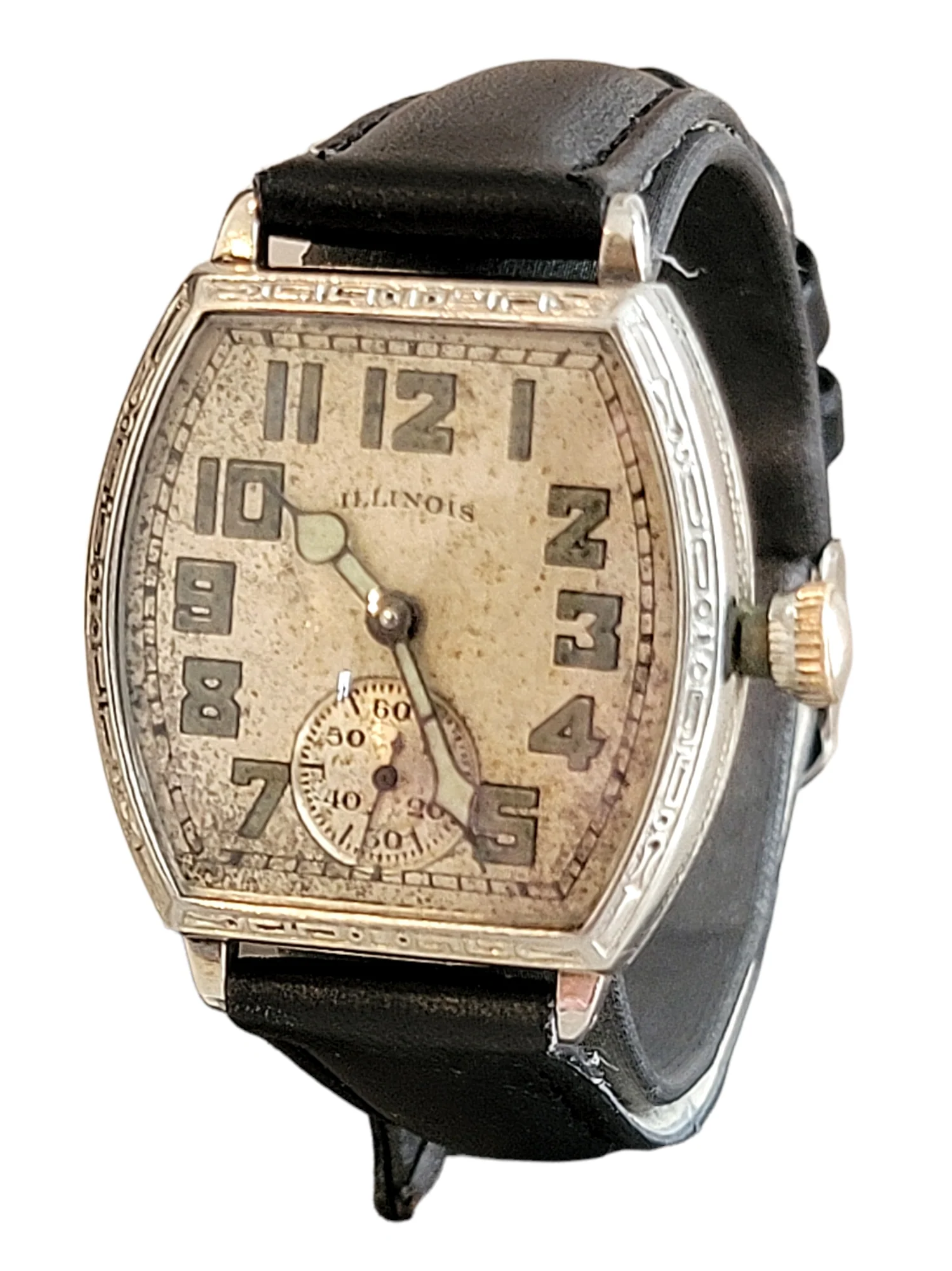 1930 ILLINOIS Whippet / Tonneau Watch 17 Jewels Cal. 307 Art Deco Engraved U.S.A. - Image 12