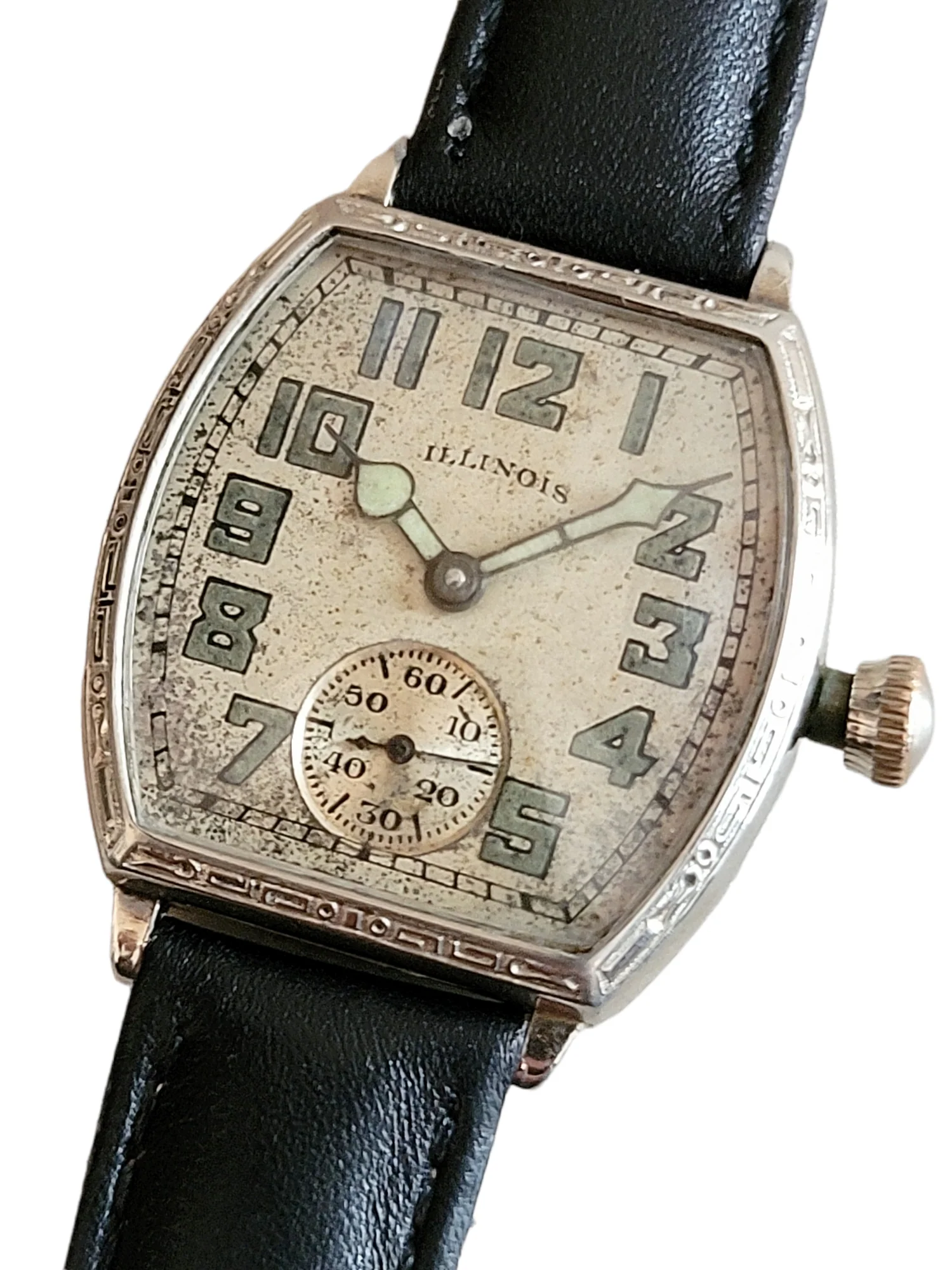 1930 ILLINOIS Whippet / Tonneau Watch 17 Jewels Cal. 307 Art Deco Engraved U.S.A. - Image 13