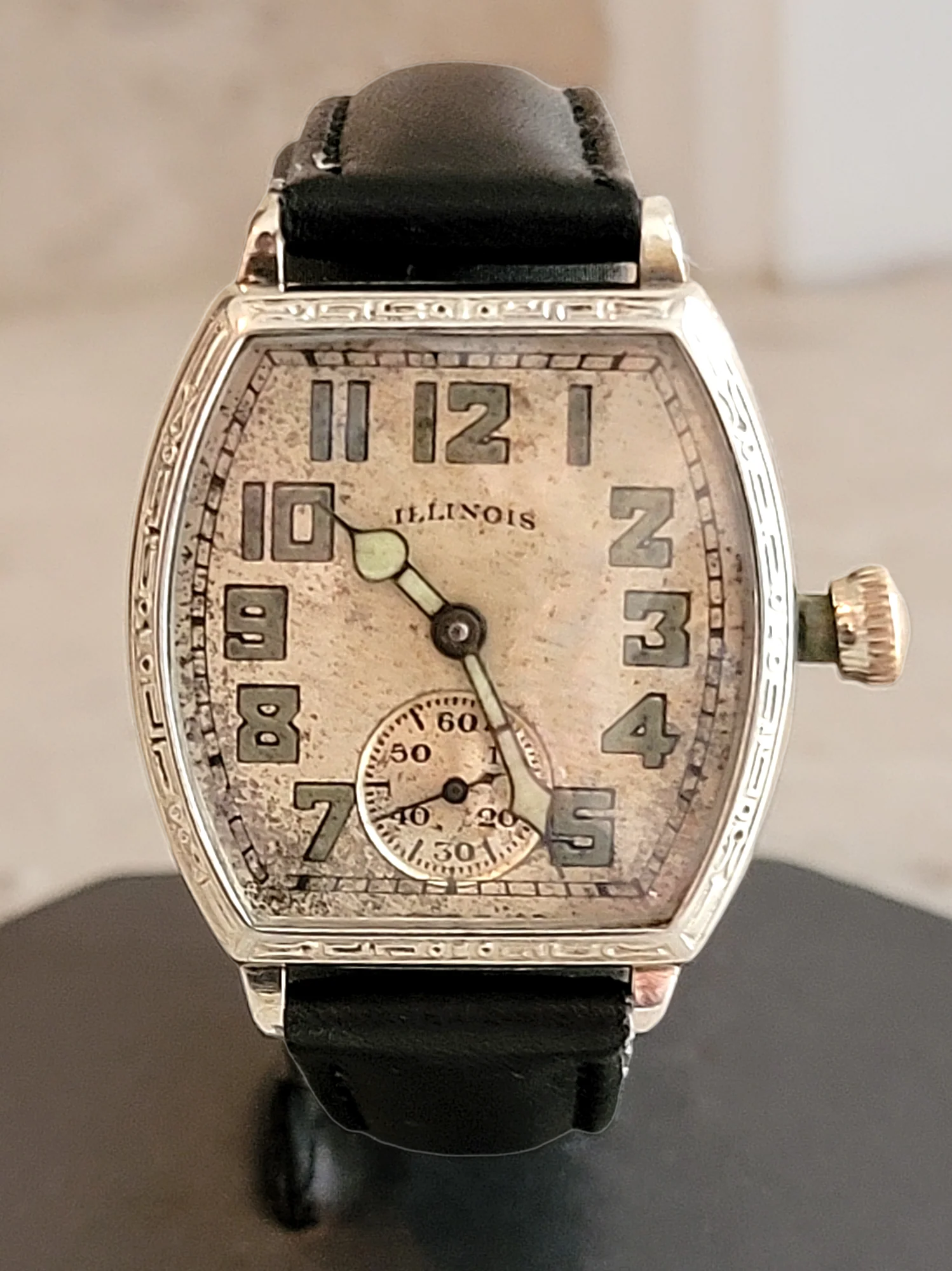 1930 ILLINOIS Whippet / Tonneau Watch 17 Jewels Cal. 307 Art Deco Engraved U.S.A. - Image 6